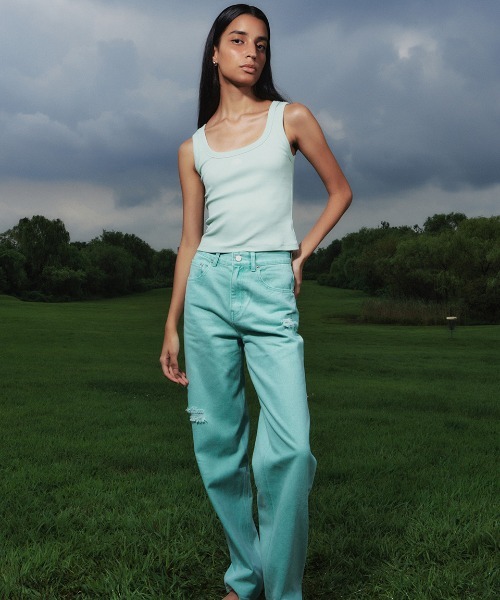 Kijun/キジュン Square-Neck Rib Tank Top タンクトップ