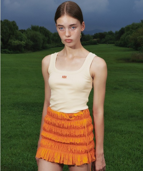 Kijun/キジュン Square-Neck Rib Tank Top タンクトップ