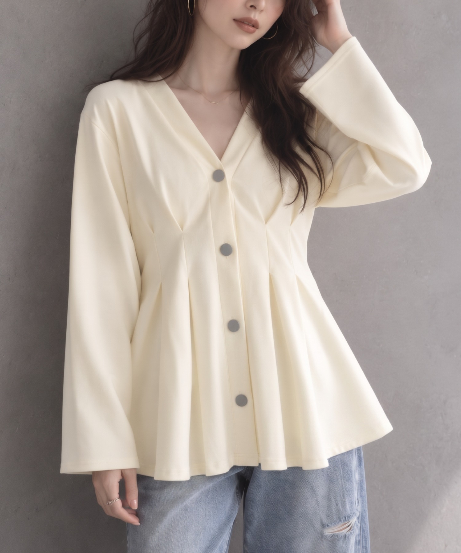 モデル身長：158cm
着用サイズ：FREE