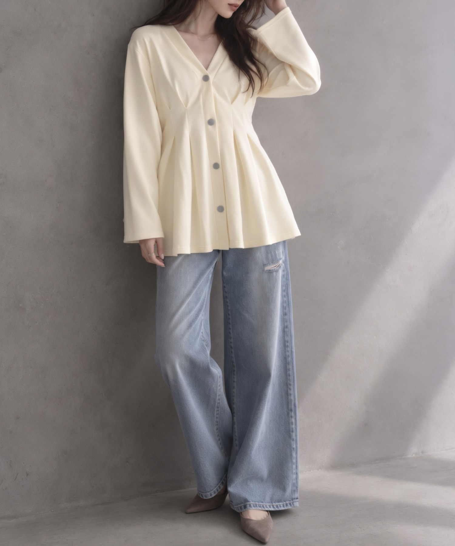 モデル身長：158cm
着用サイズ：FREE