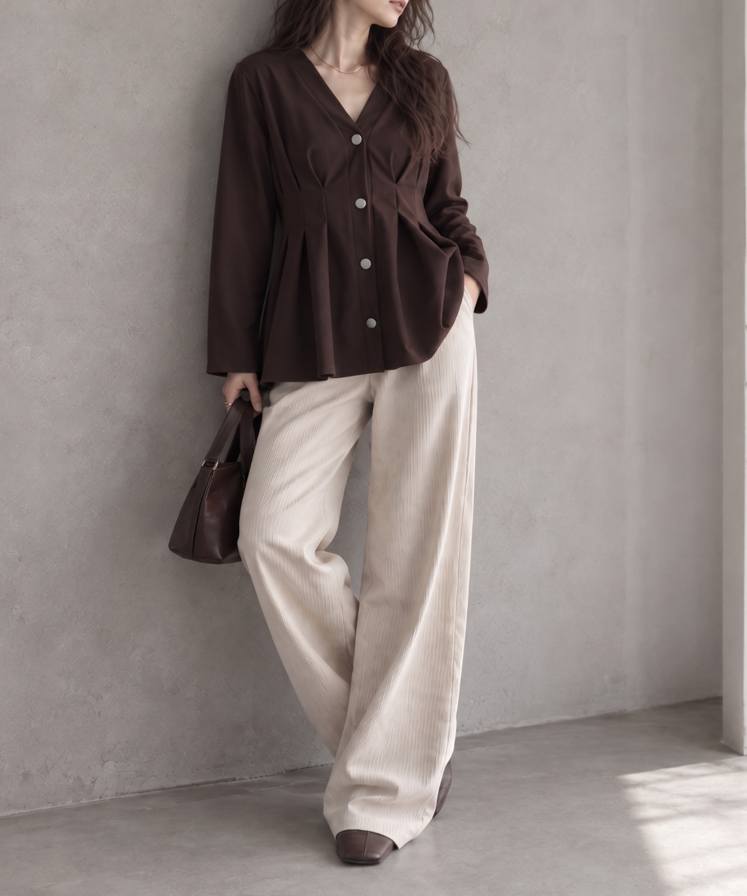モデル身長：158cm
着用サイズ：FREE