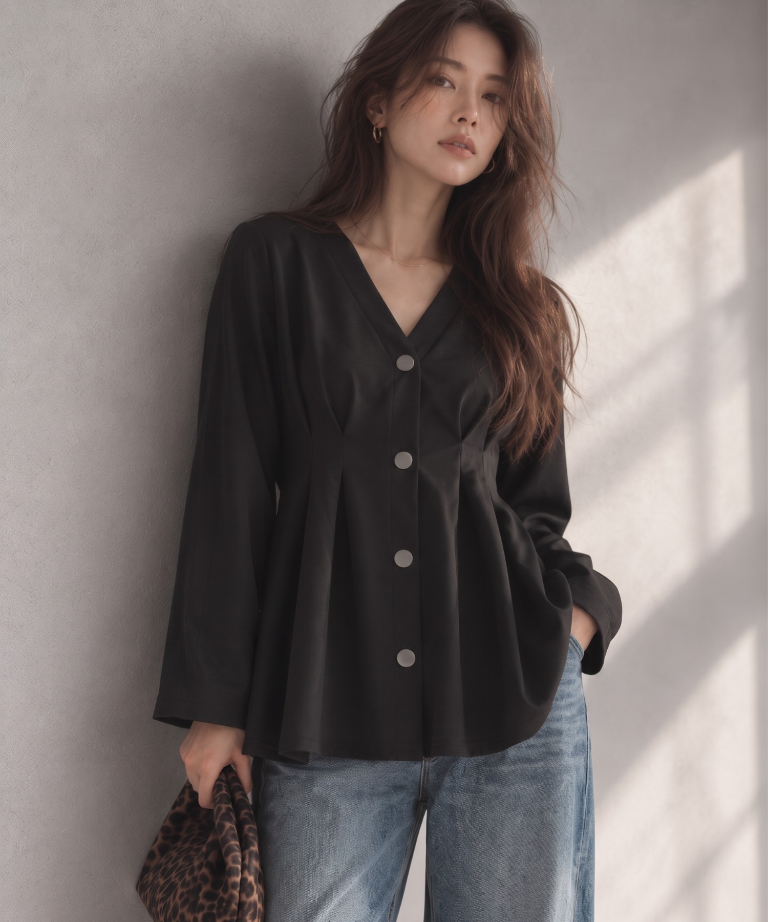 モデル身長：158cm
着用サイズ：FREE