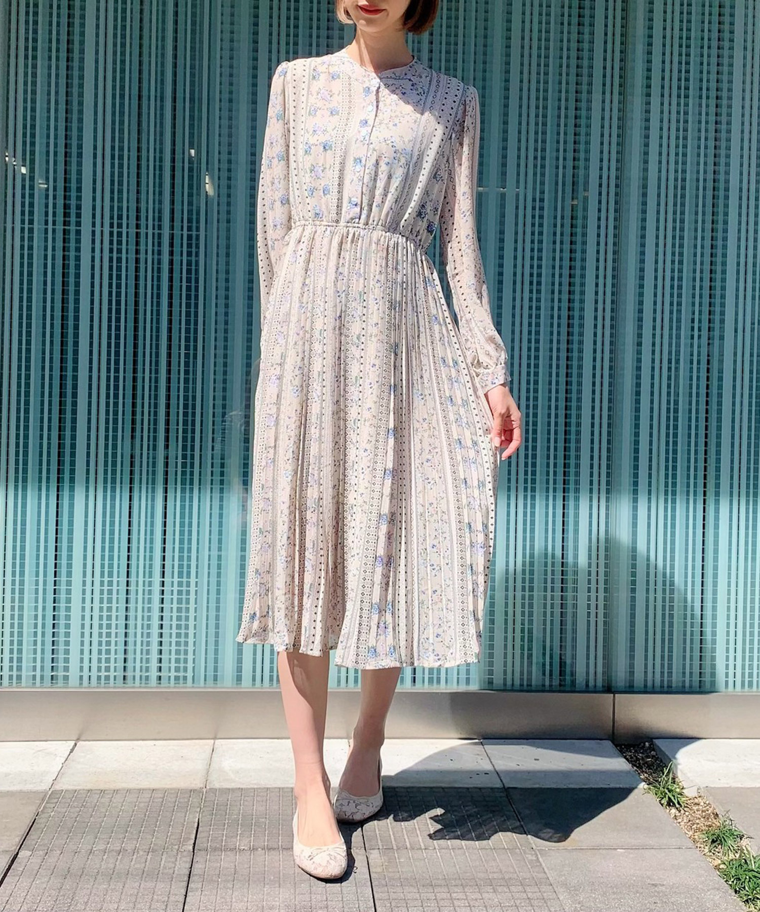 Titty Co Petit フラワープリーツミディワンピース Titty Co Petit Titty Co Online Store ティティーアンドコーオンラインストア