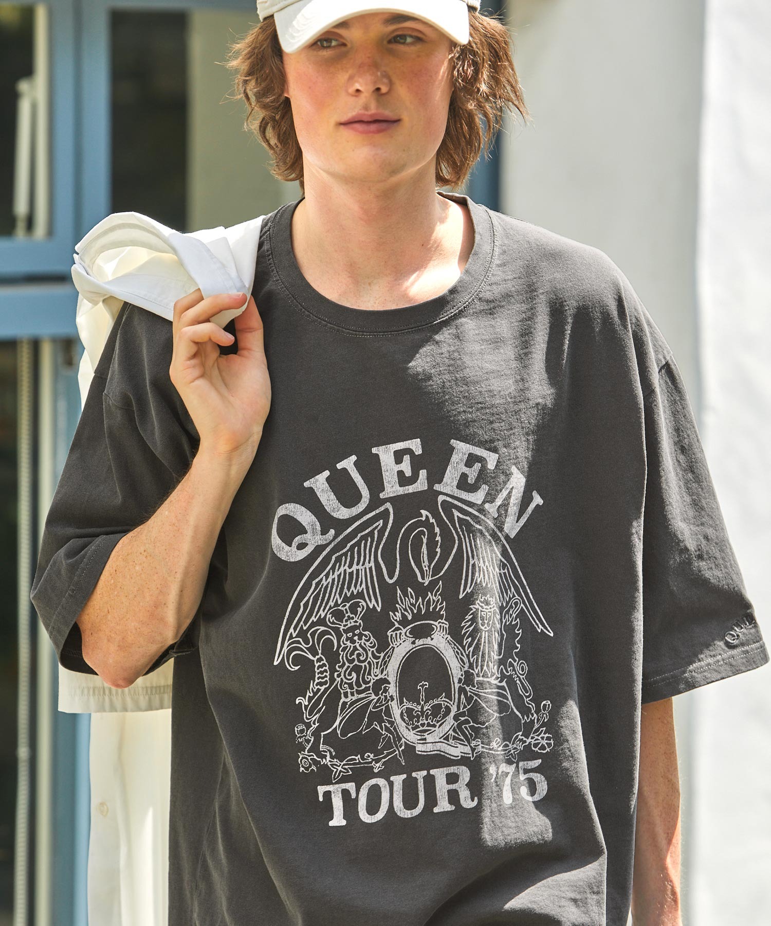 【Queen/The Rolling Stones/Guns N' Roses】別注 ロックプリント オーバーサイズ ピグメント加工 半袖Tシャツ  EMMA CLOTHES 2023SS