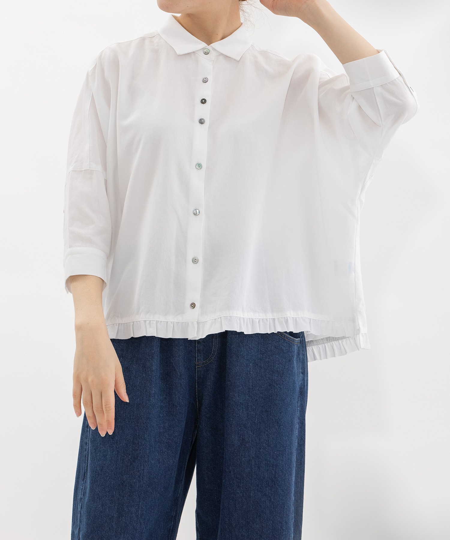 6‑минутный рукав с трикотажной вставкой Free‑crop T‑shirt