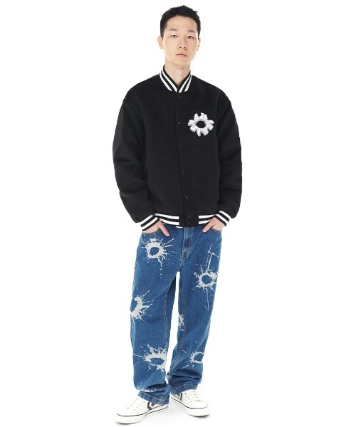 mahagrid/マハグリッド』THROW UP VARSITY JACKET/サークルロゴ mahagrid/マハグリッド』THROW UP VARSITY JACKET/サークルロゴ
