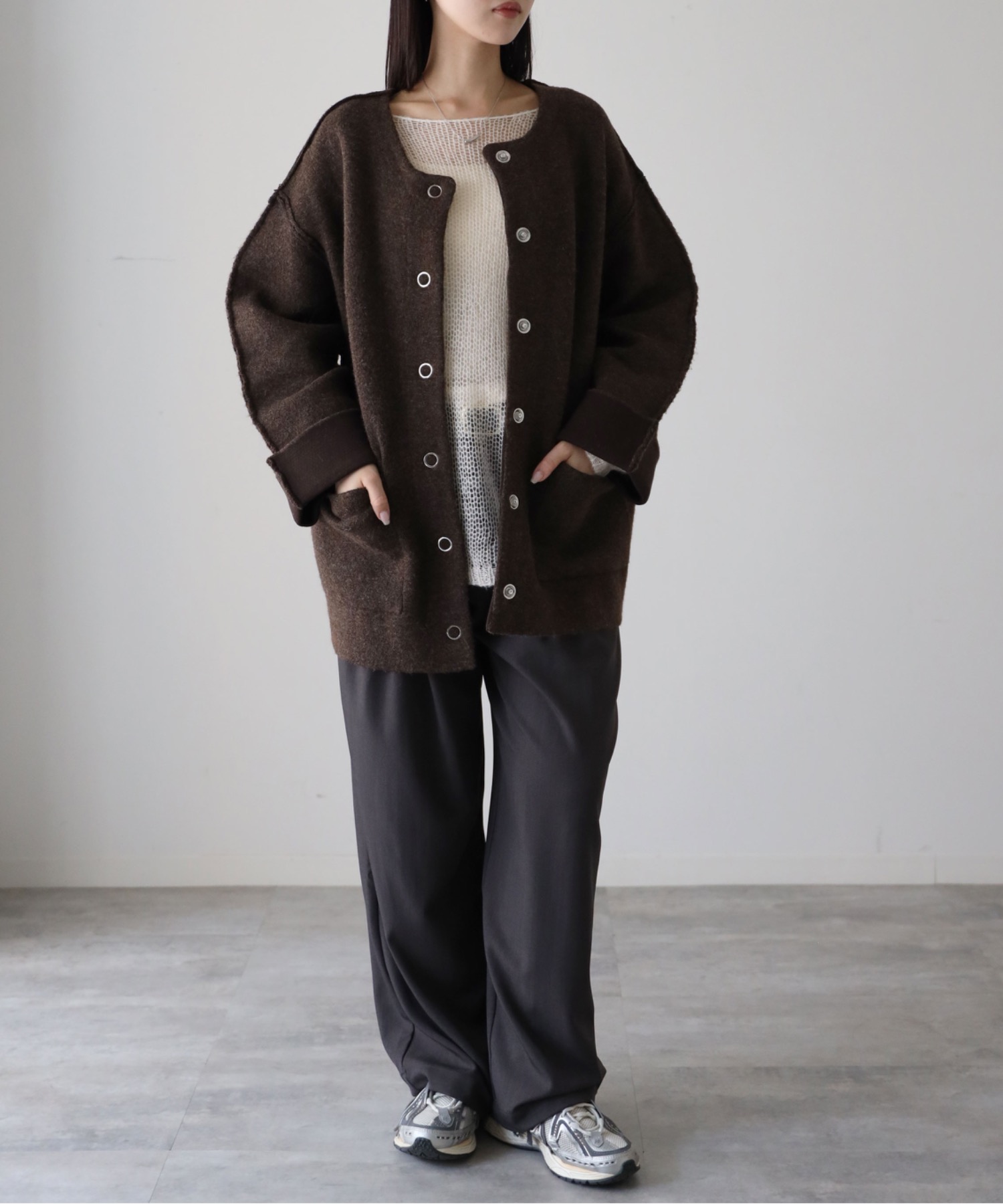 model：164cm. 着用サイズ：FREE