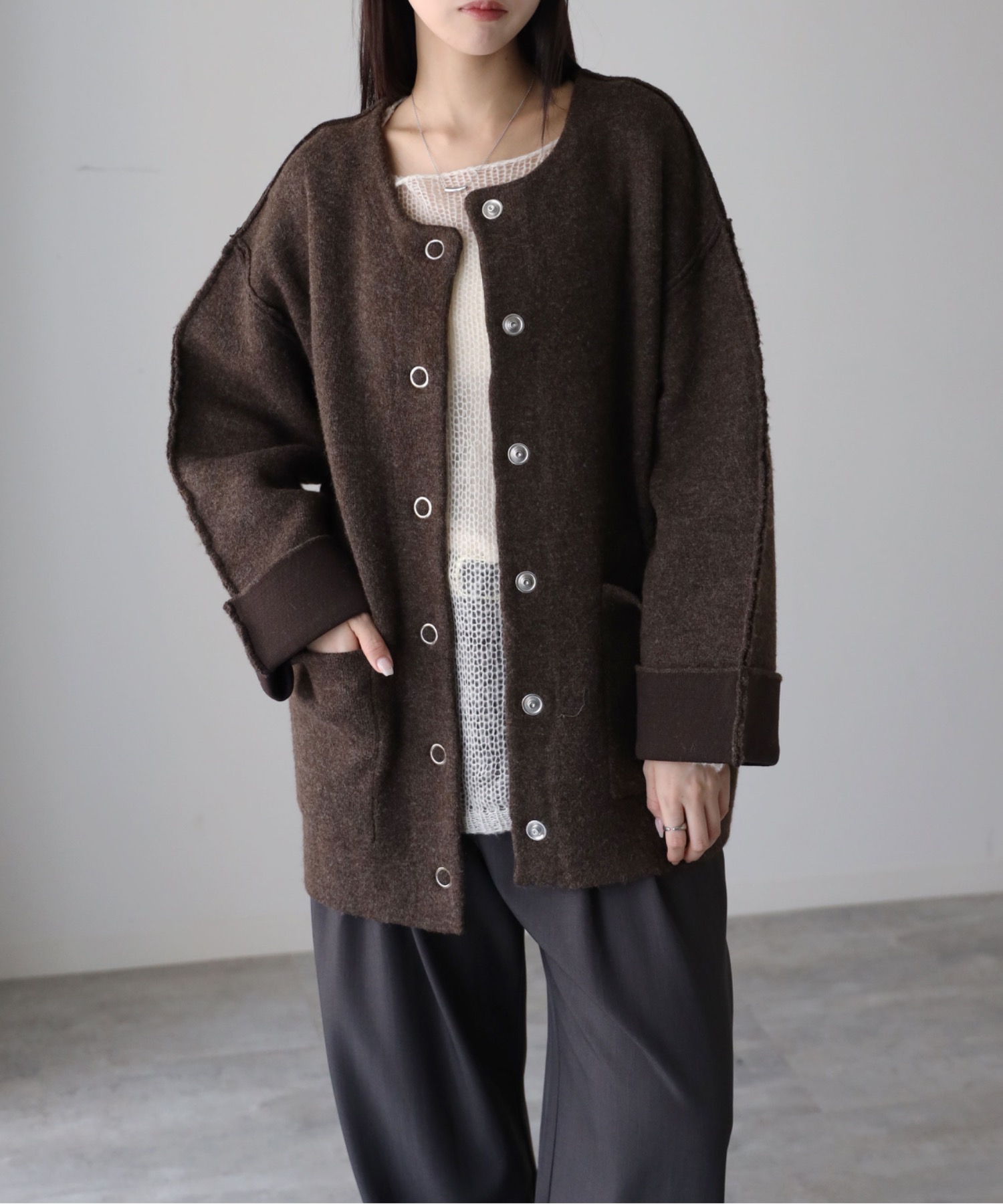 model：164cm. 着用サイズ：FREE