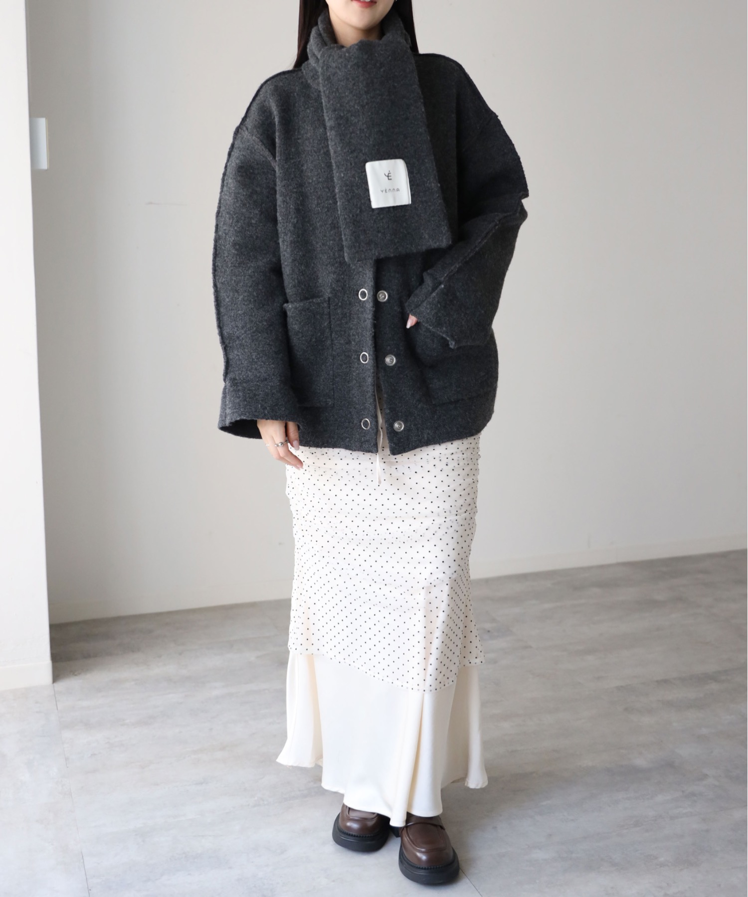 model：164cm. 着用サイズ：FREE
