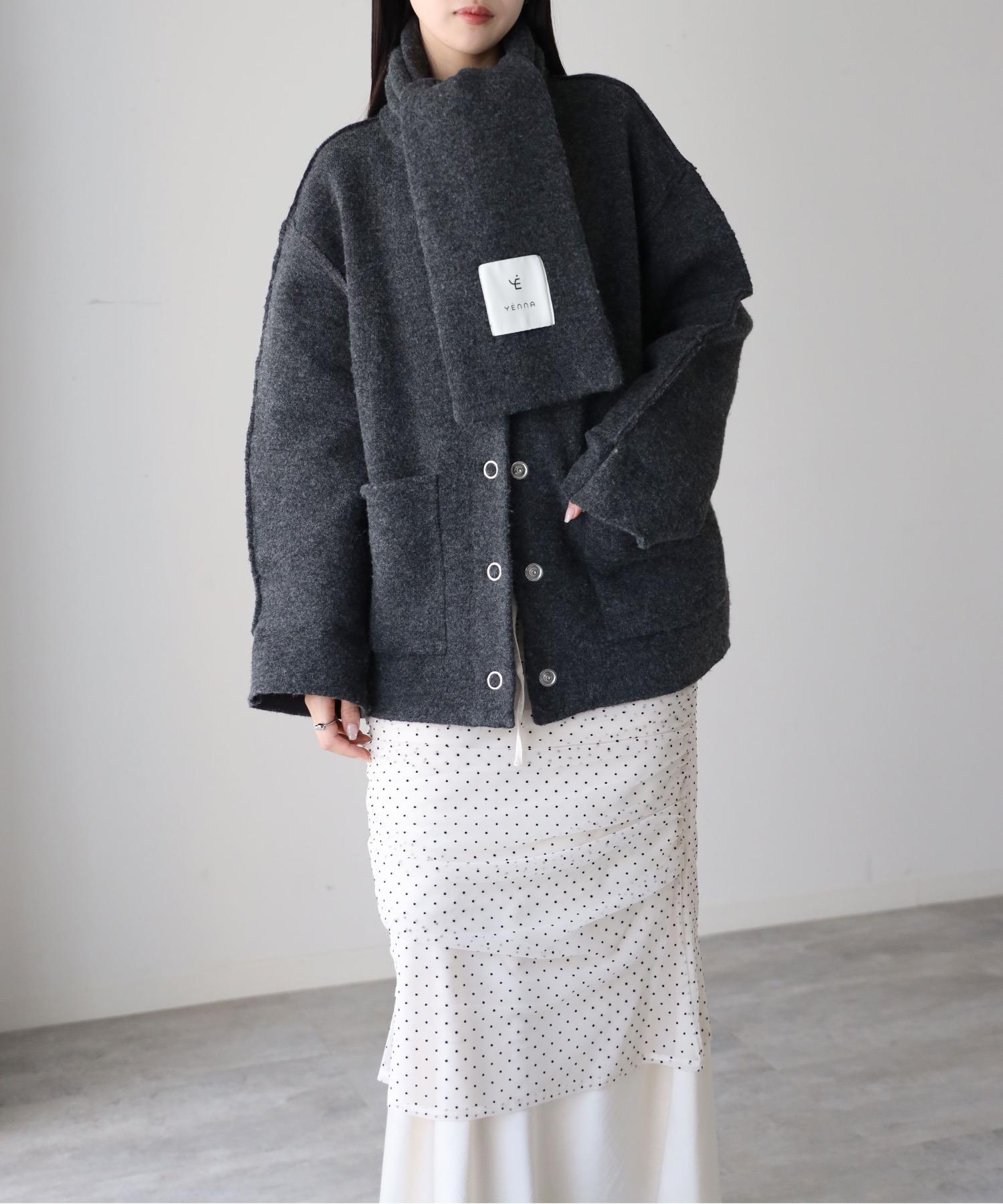 model：164cm. 着用サイズ：FREE