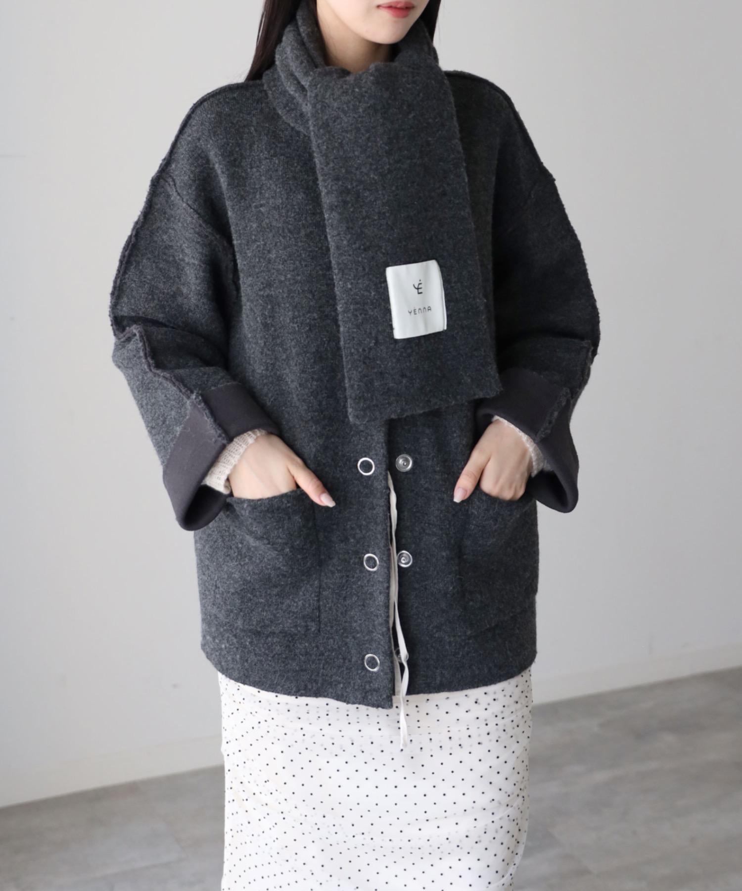 model：164cm. 着用サイズ：FREE
