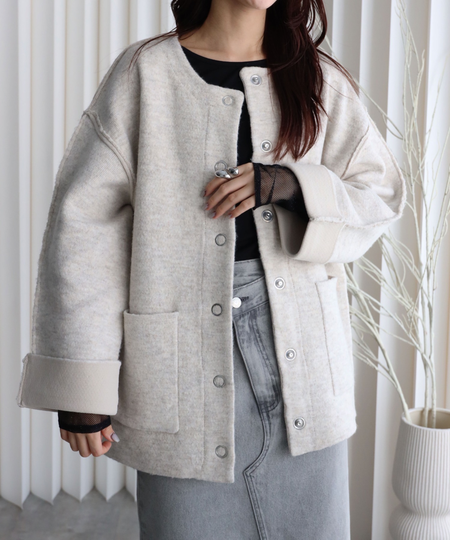 model：164cm. 着用サイズ：FREE