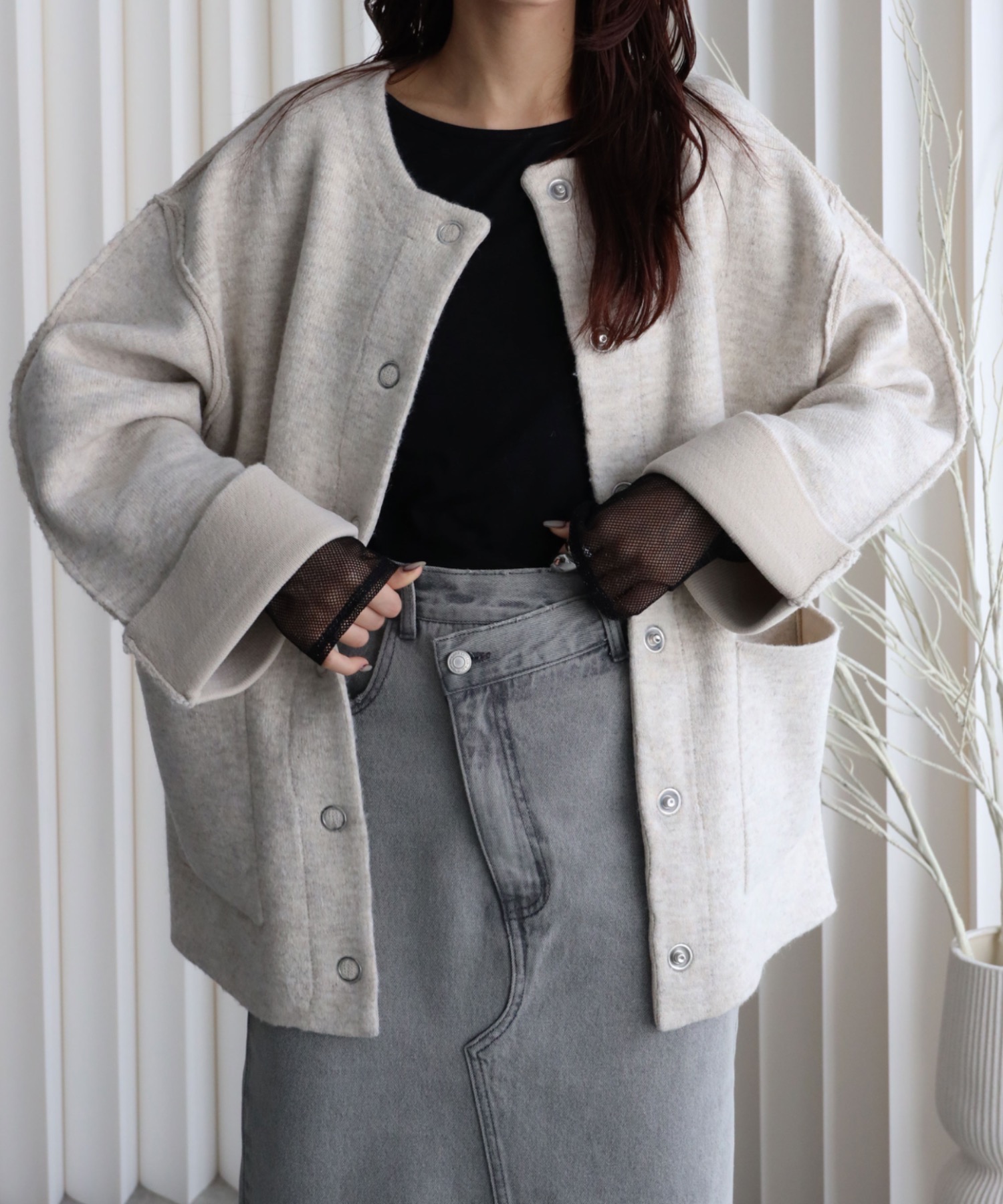 model：164cm. 着用サイズ：FREE