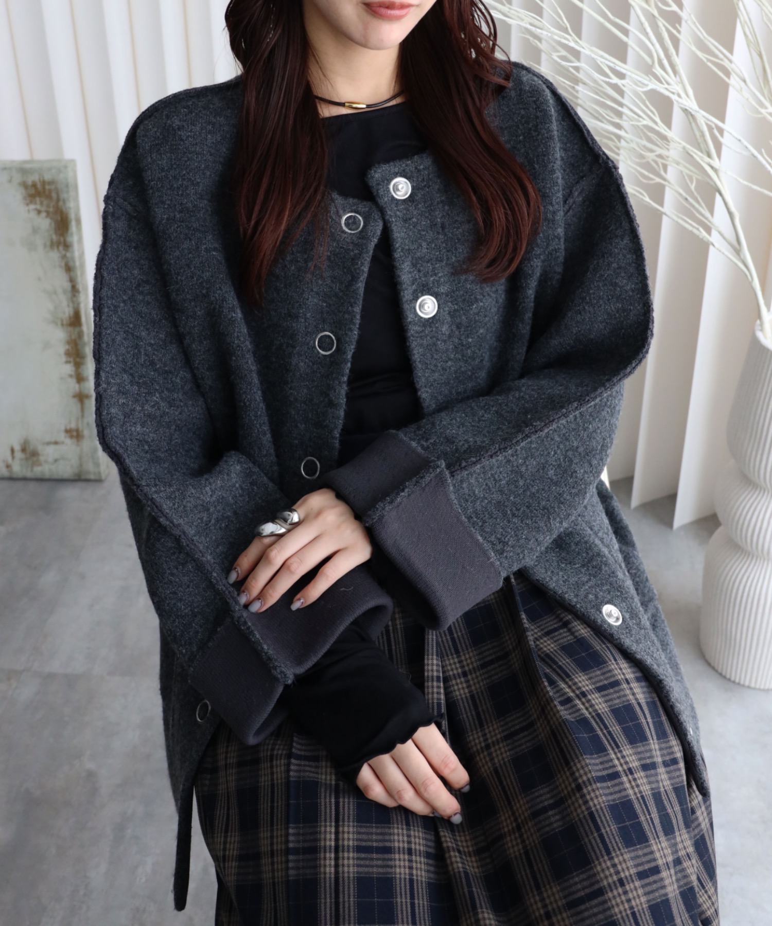 model：164cm. 着用サイズ：FREE