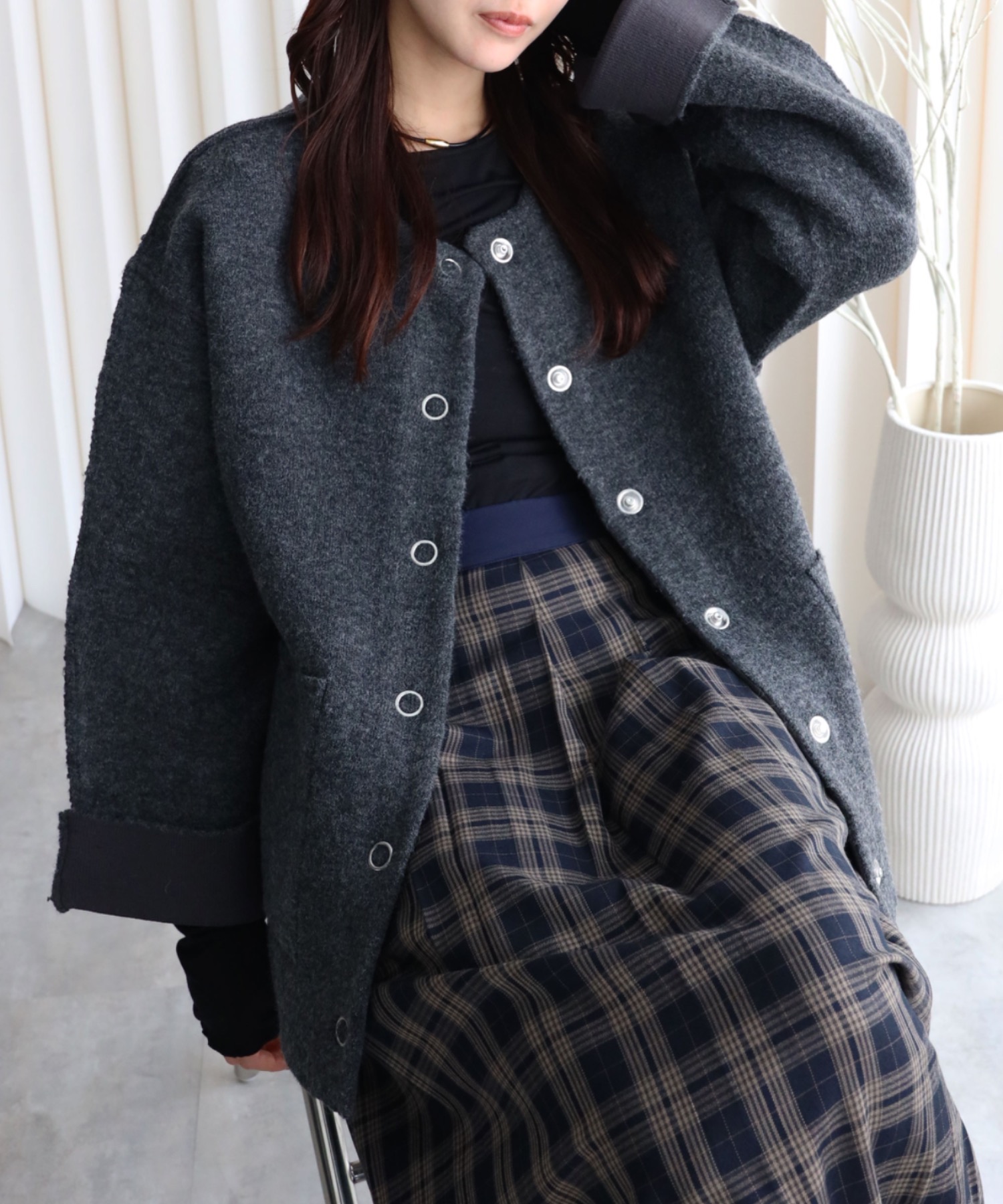 model：164cm. 着用サイズ：FREE