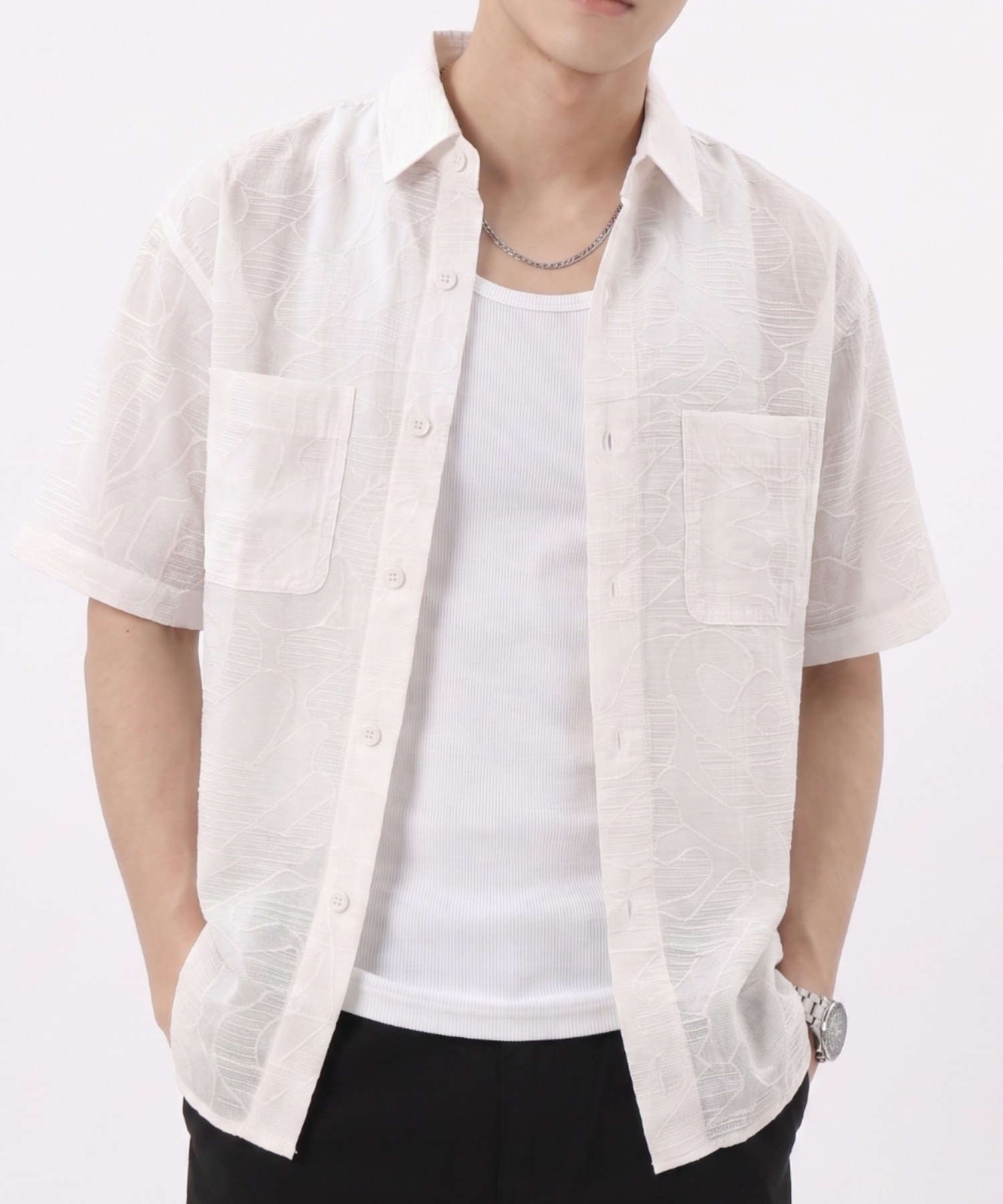 A'GEM/9 × .kom 『BENUSTA/ベヌスタ 』JACQUARD PATTERN SHORT SLEEVE