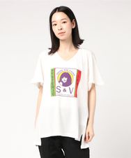 S & V VネックTシャツ