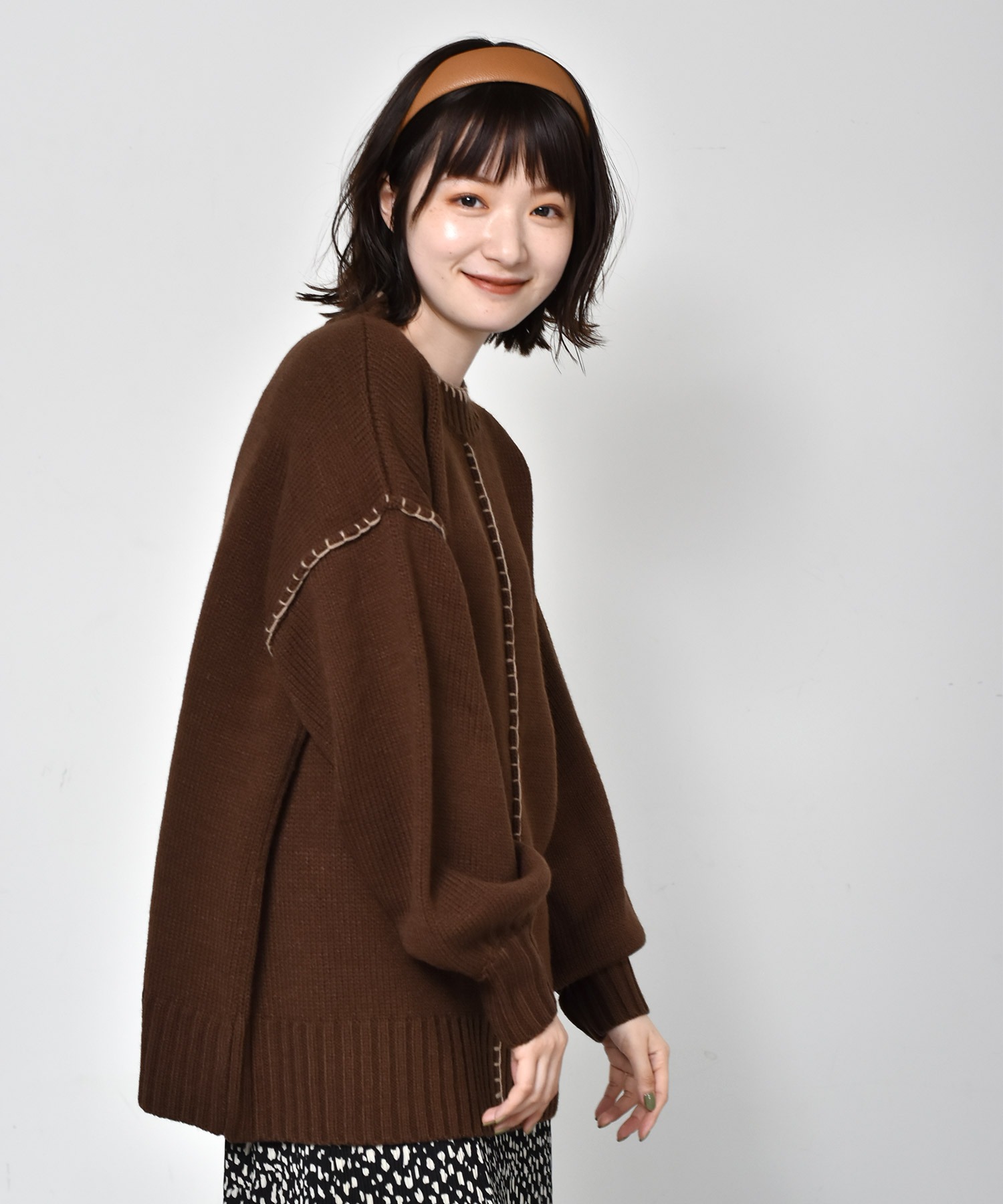 配色ステッチニット Retro Girl Retro Girl Online Store レトロガールオンラインストア