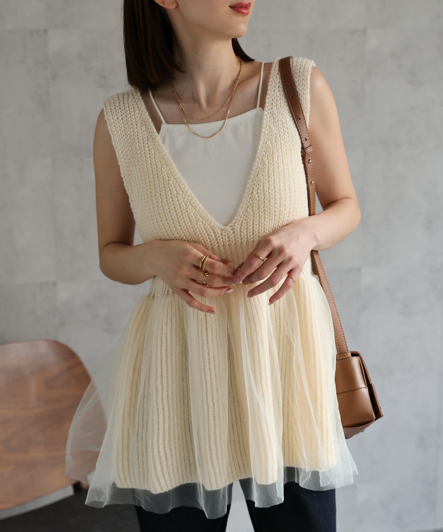 model：162cm 着用サイズ：F
