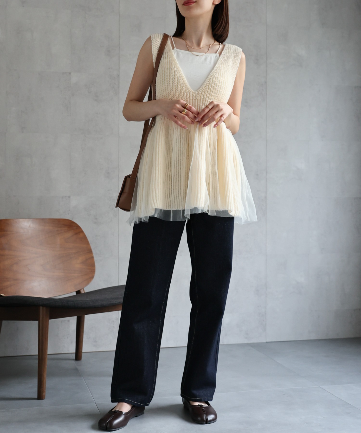 model：162cm 着用サイズ：F
