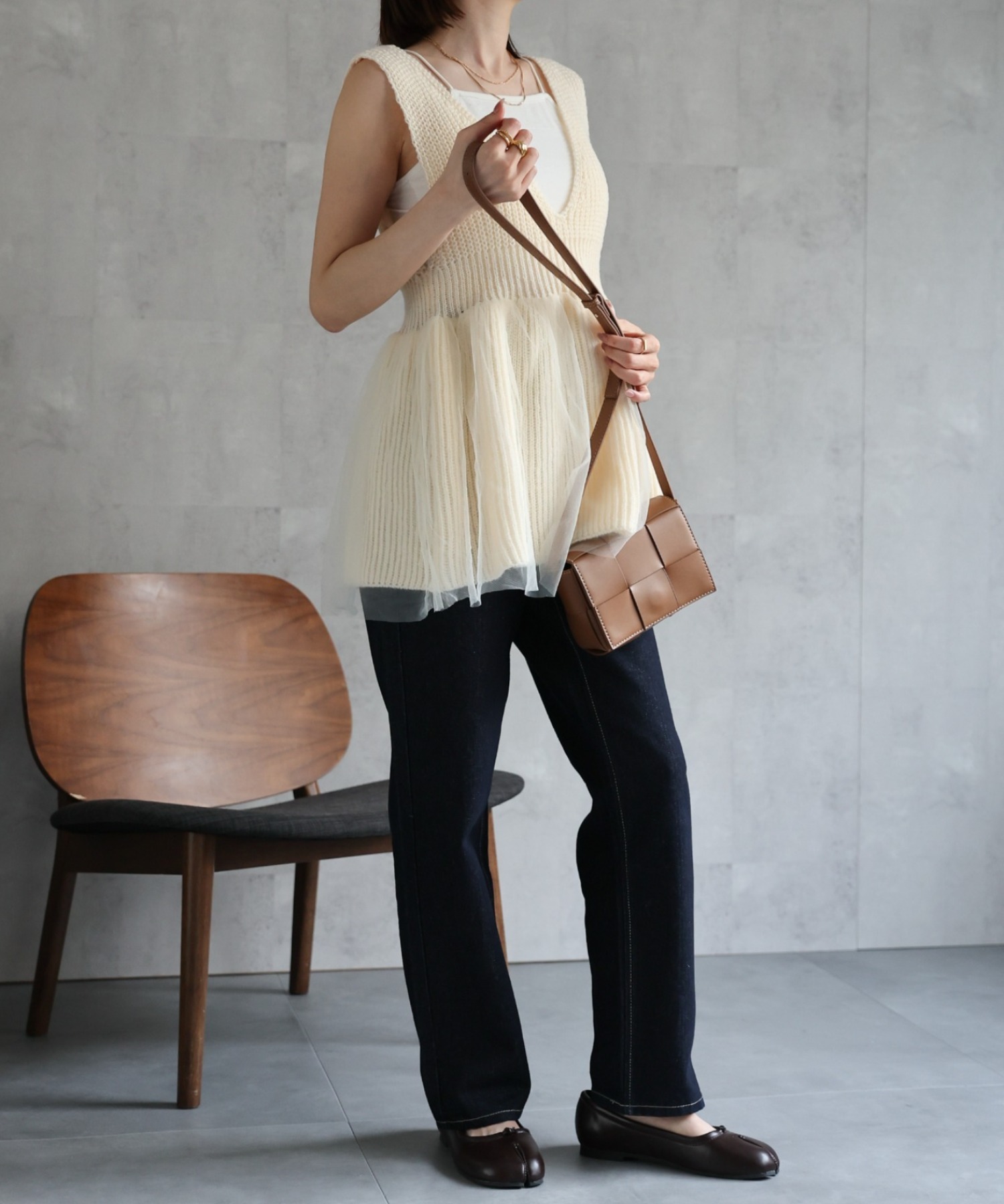 model：162cm 着用サイズ：F