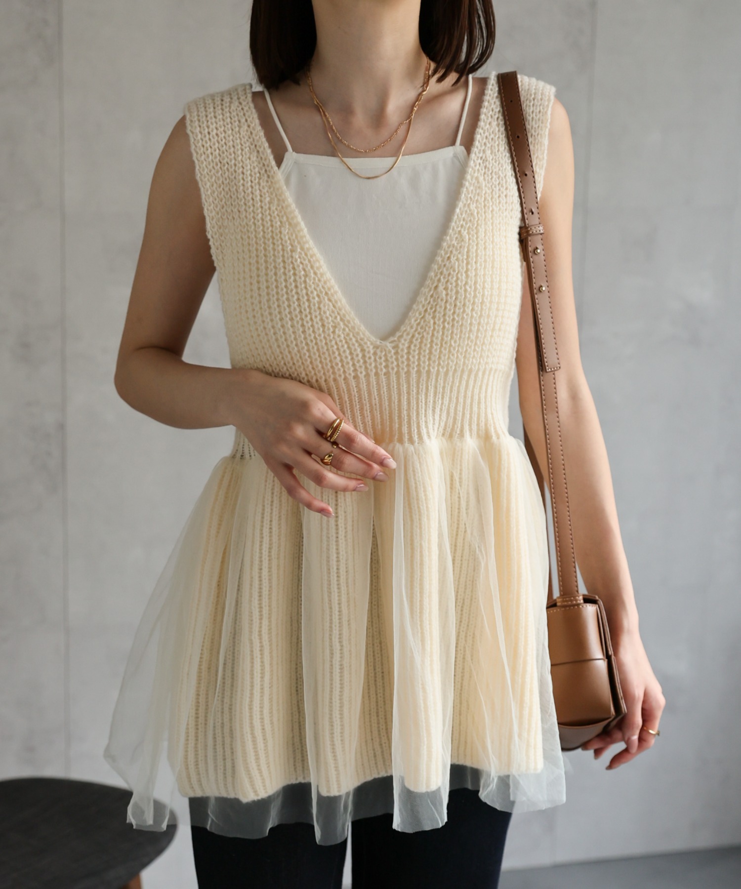 model：162cm 着用サイズ：F