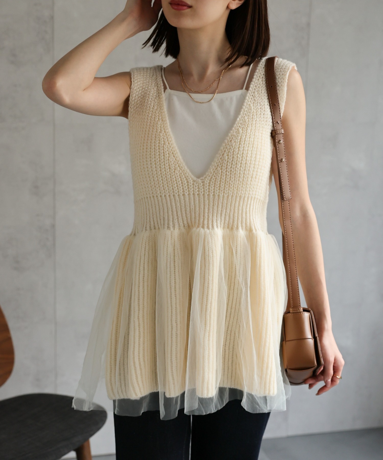 model：162cm 着用サイズ：F