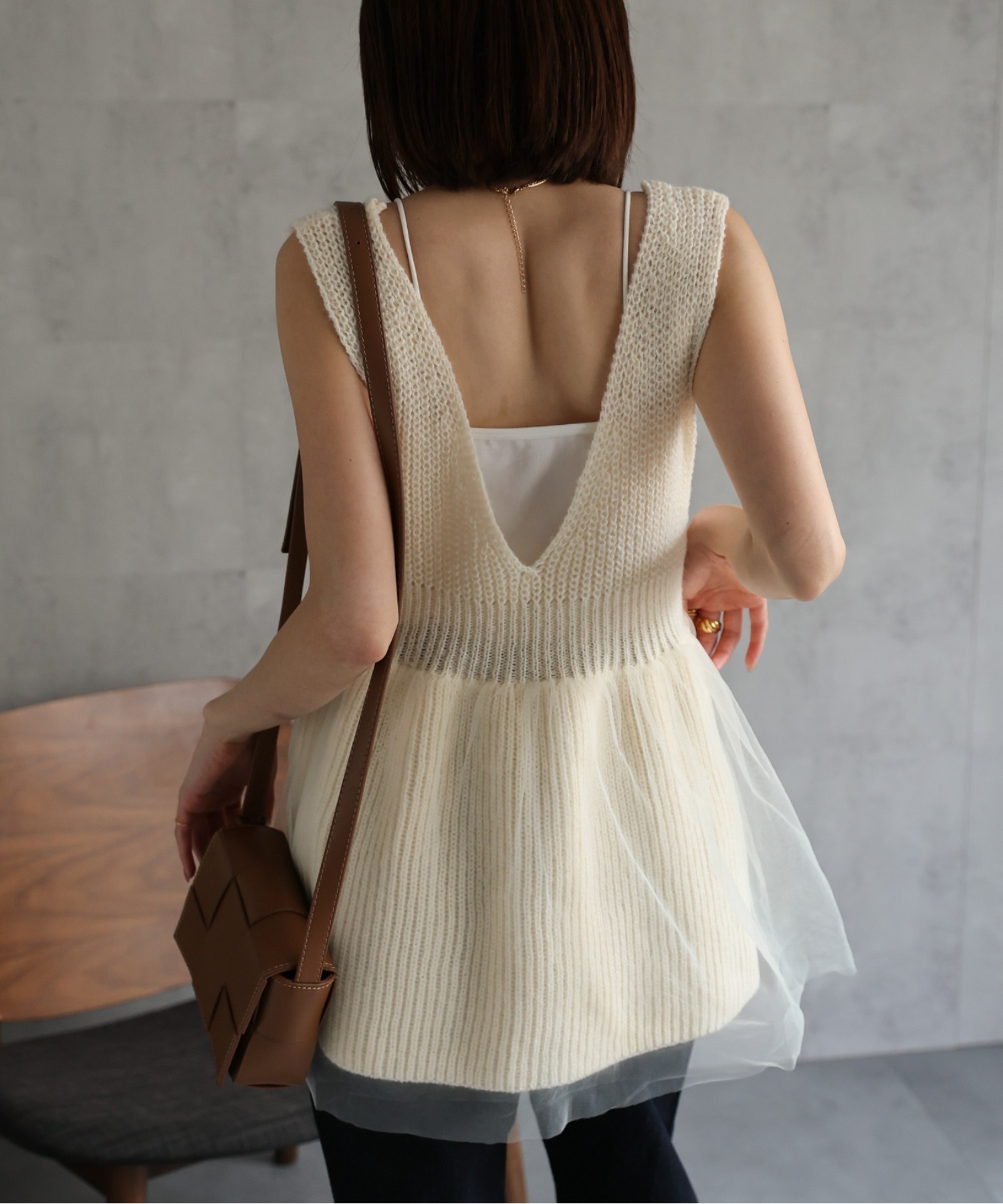 model：162cm 着用サイズ：F