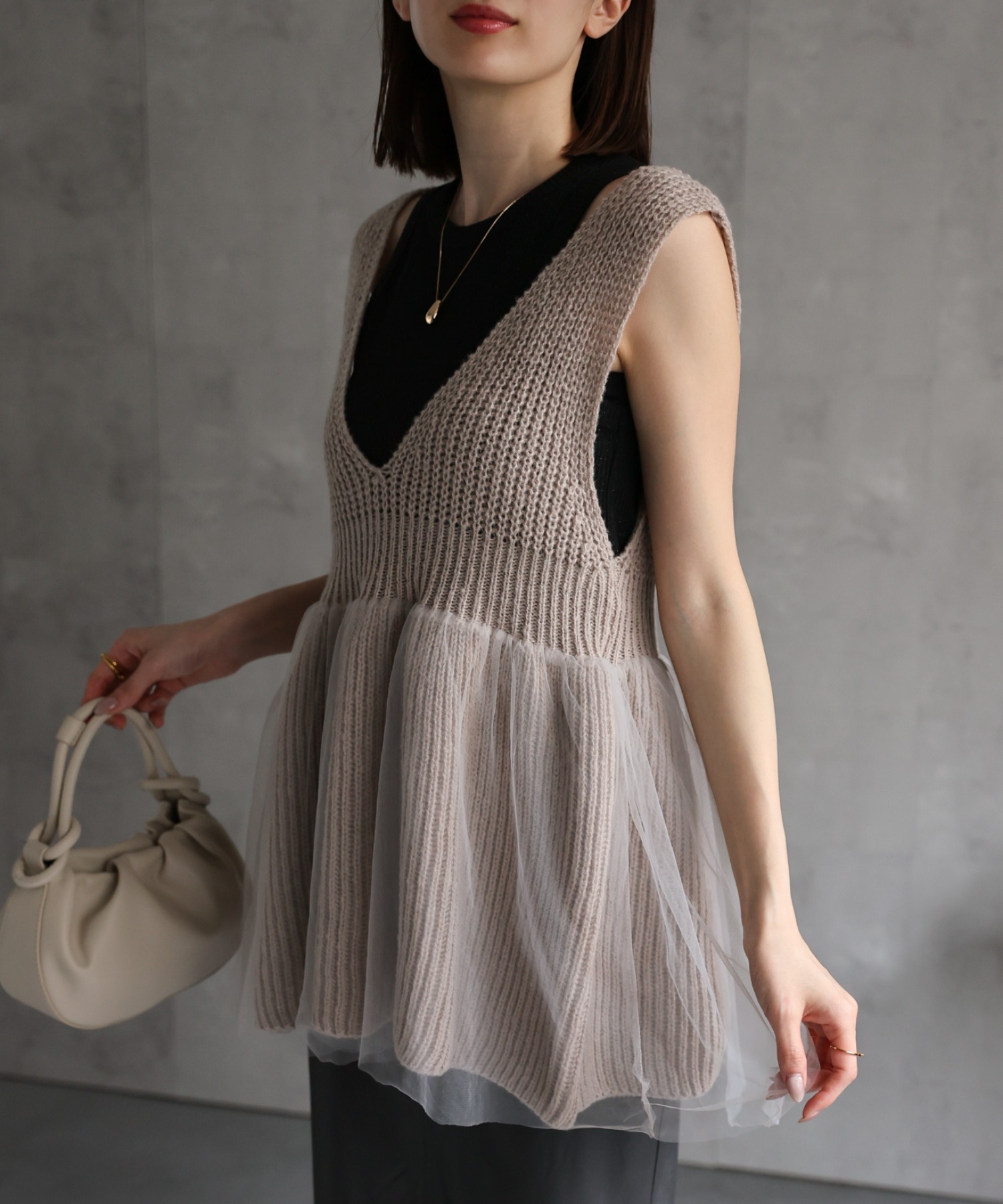 model：162cm 着用サイズ：F