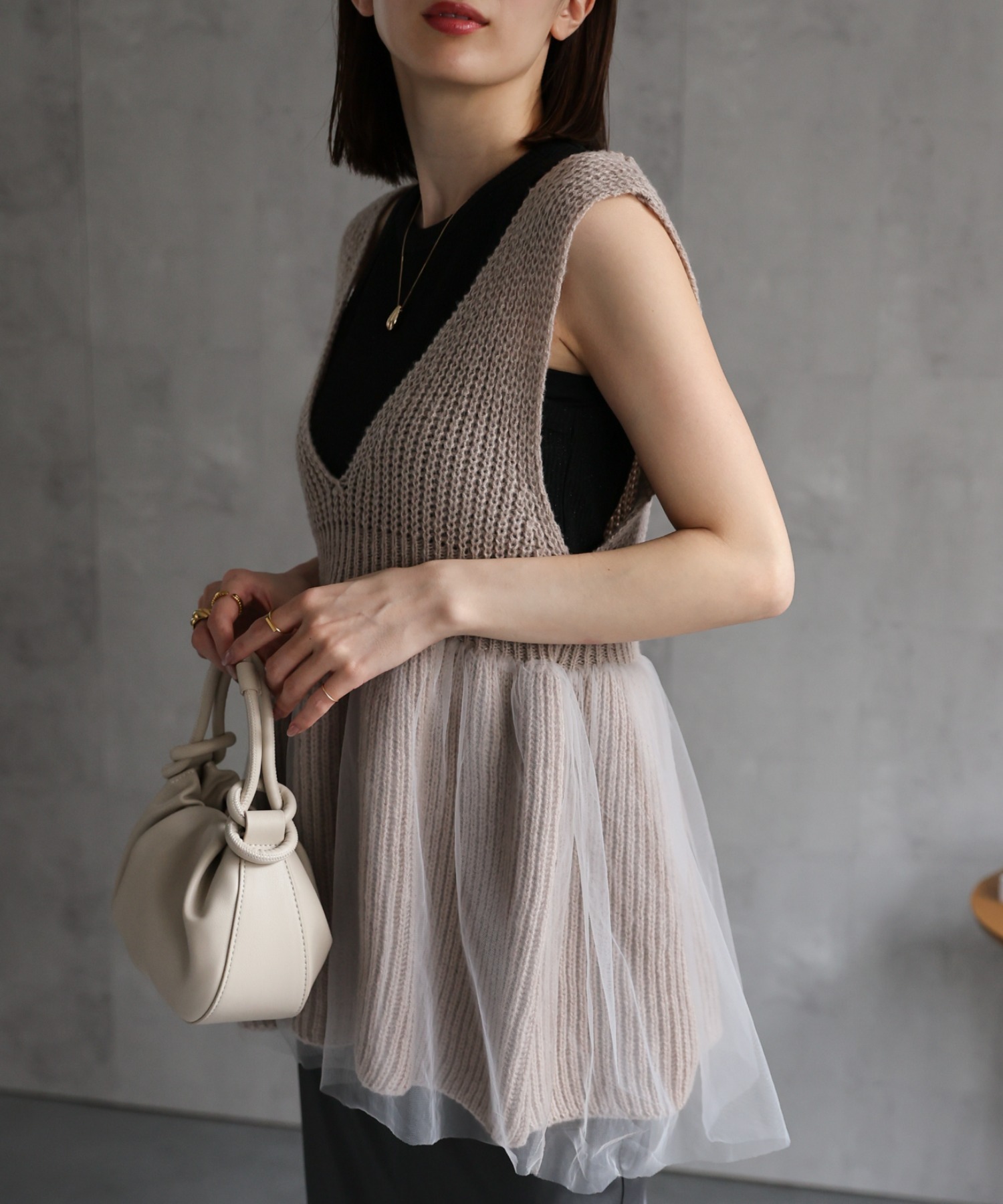 model：162cm 着用サイズ：F