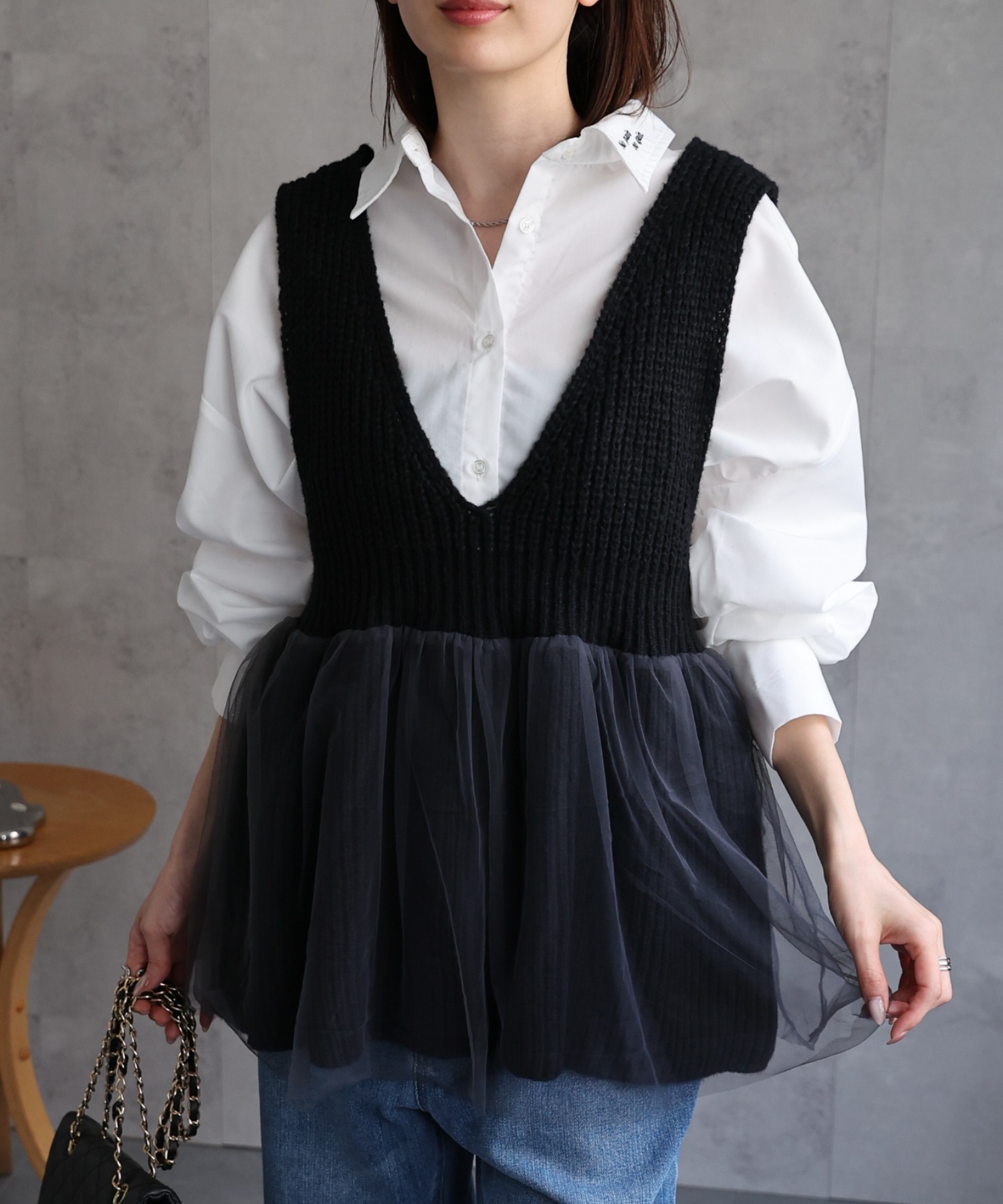 model：162cm 着用サイズ：F