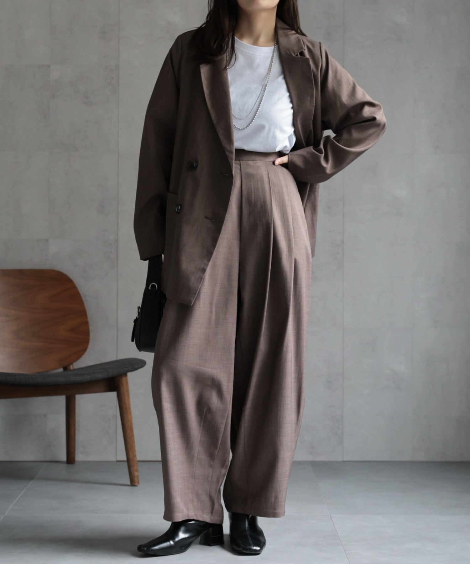 model：156cm 着用サイズ：MEDIUM