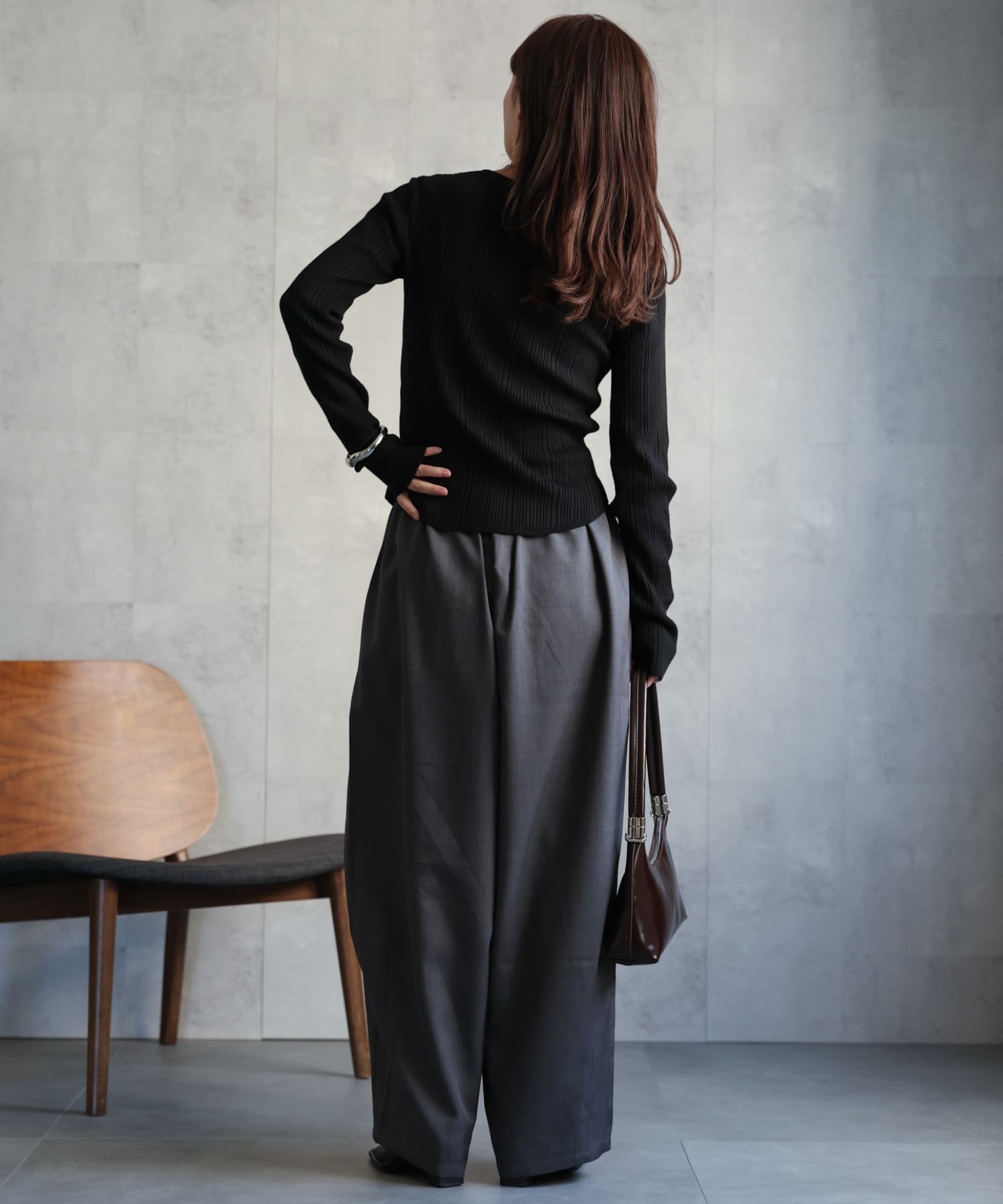 model：156cm 着用サイズ：MEDIUM