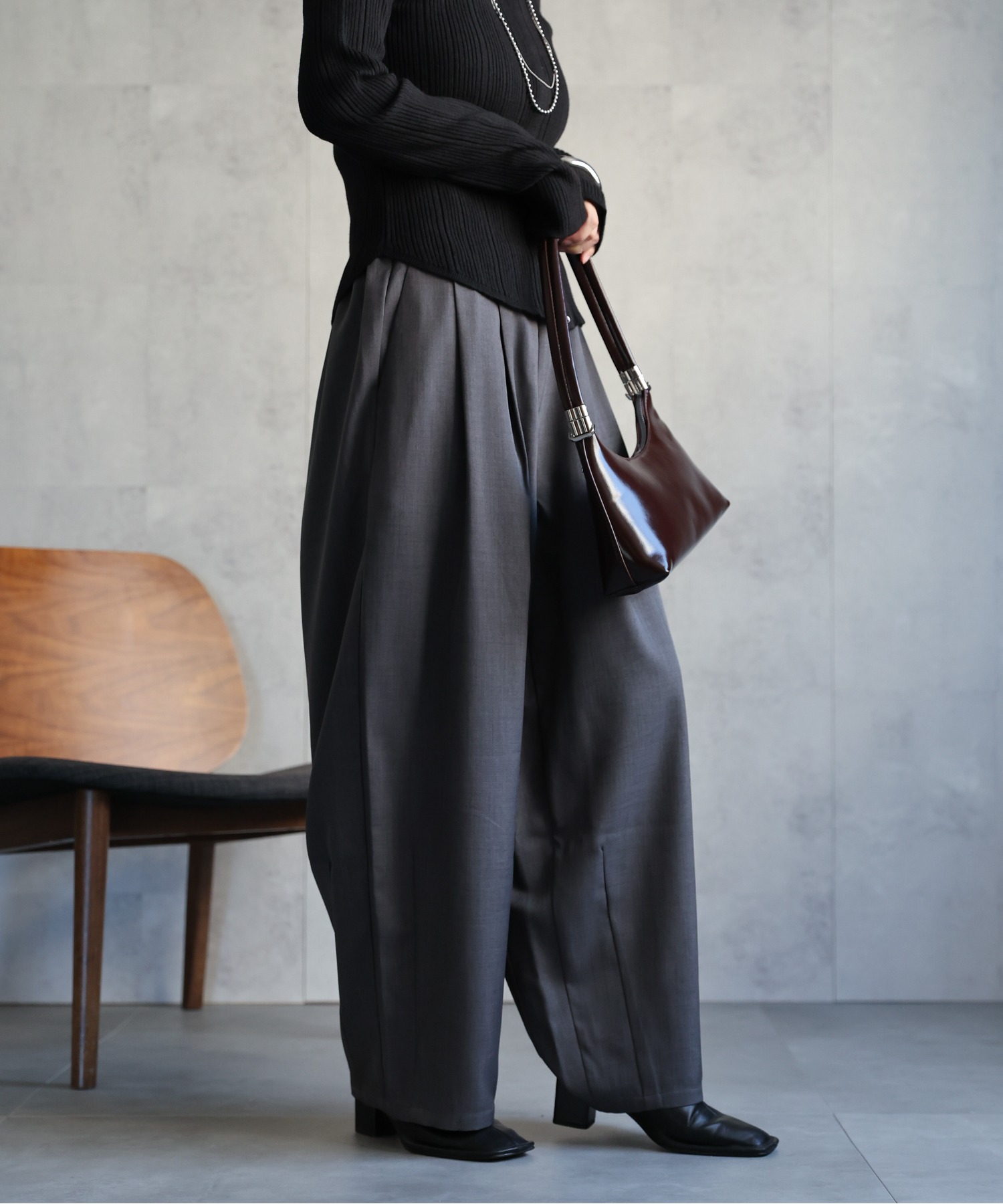 model：156cm 着用サイズ：MEDIUM