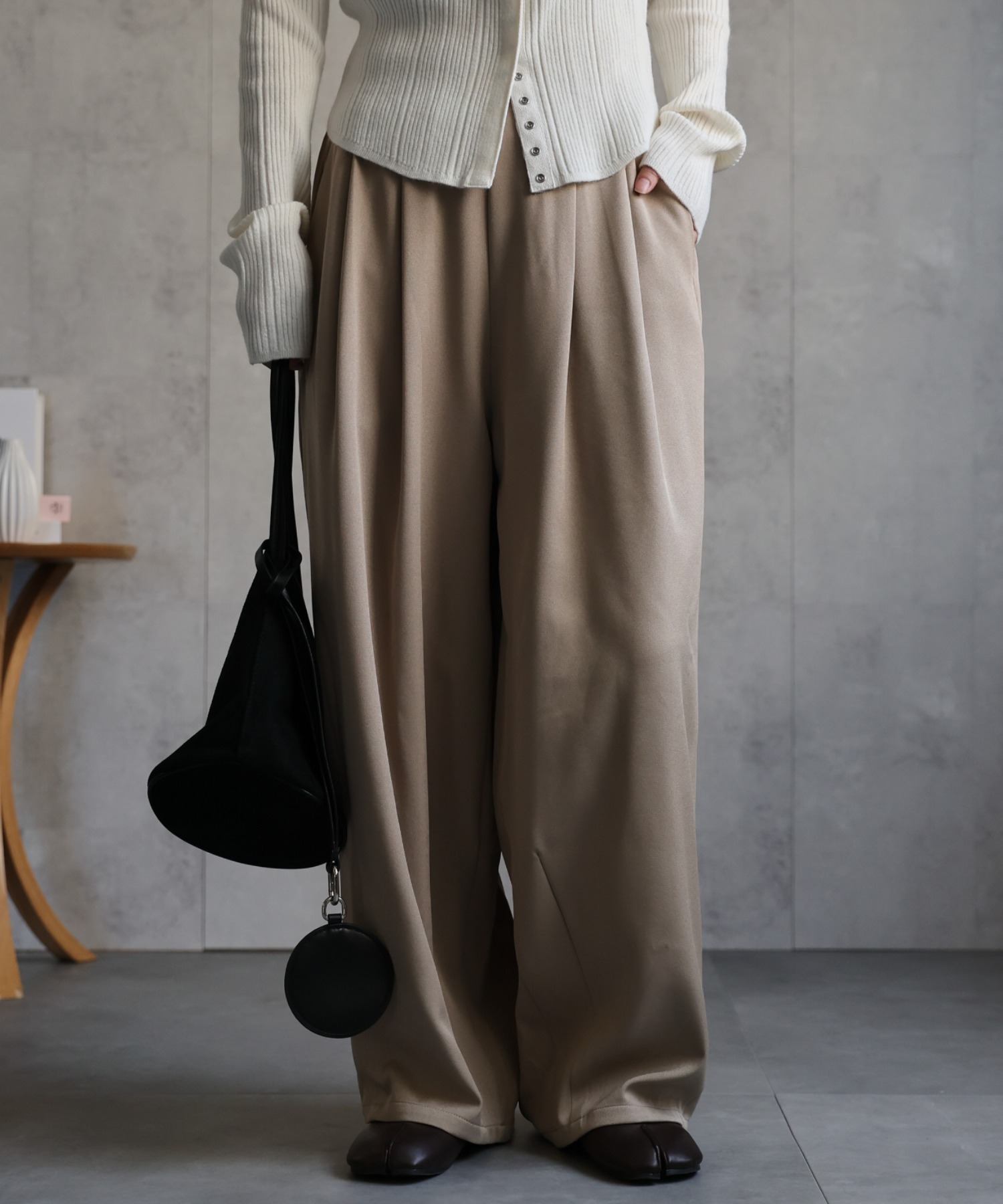 model：156cm 着用サイズ：MEDIUM
