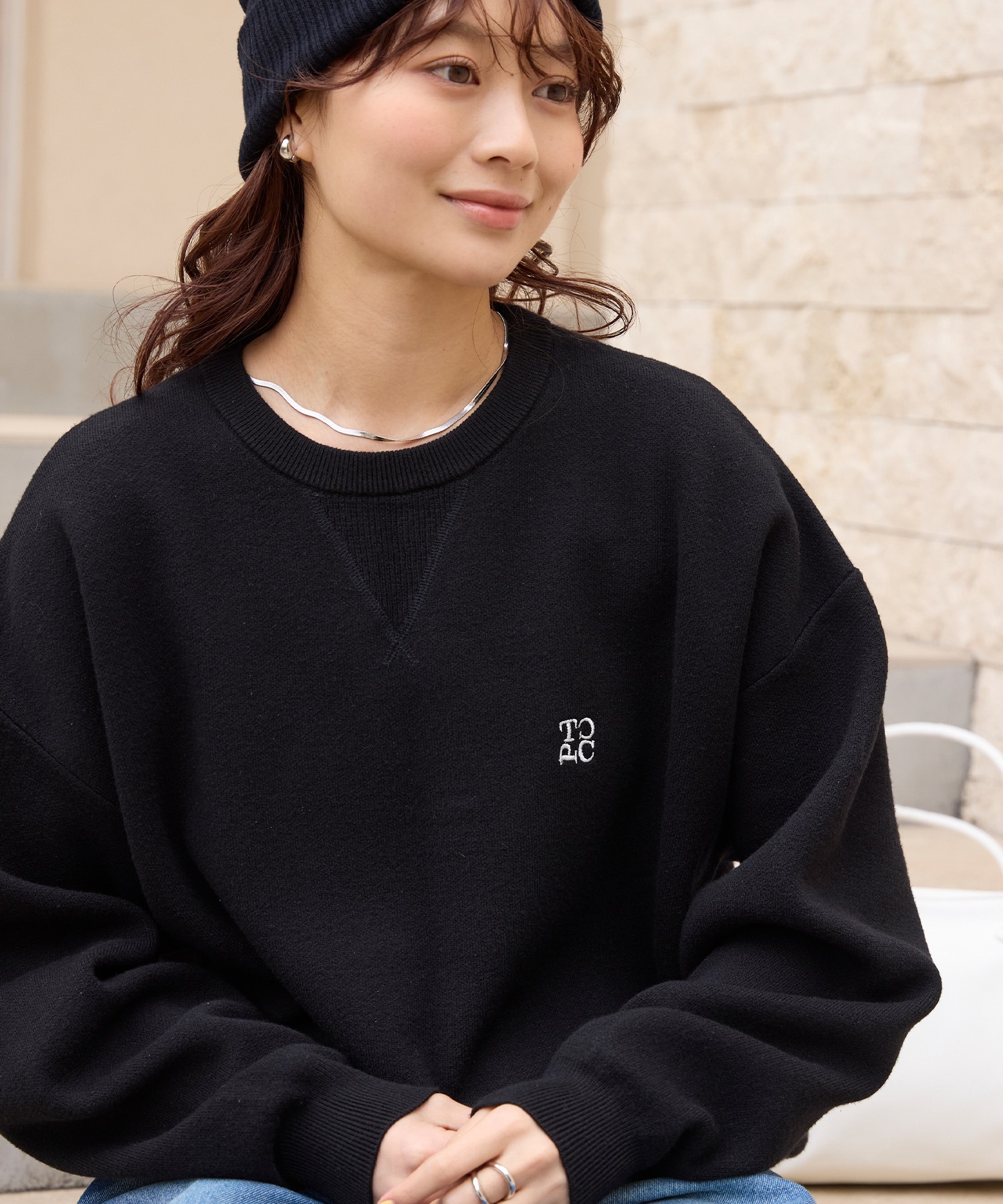 スウェットライク クルーネック ニットプルオーバー / ウォッシャブル・アンチピリング【THE CRAFT CREW PRODUCTS】