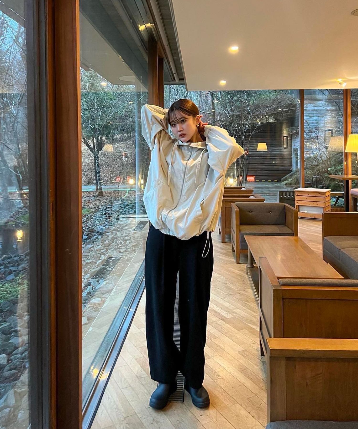 model：H155 着用サイズ：FREE