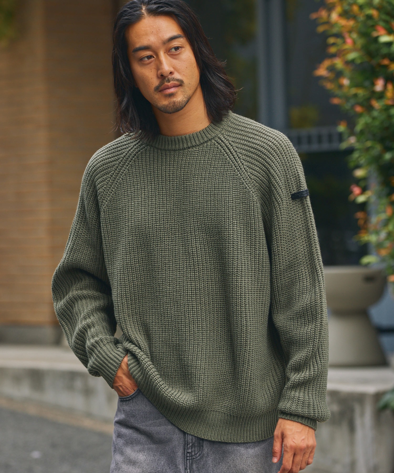 マルチコンフォートニット オーバーサイズ ラグラン クルーネックプル