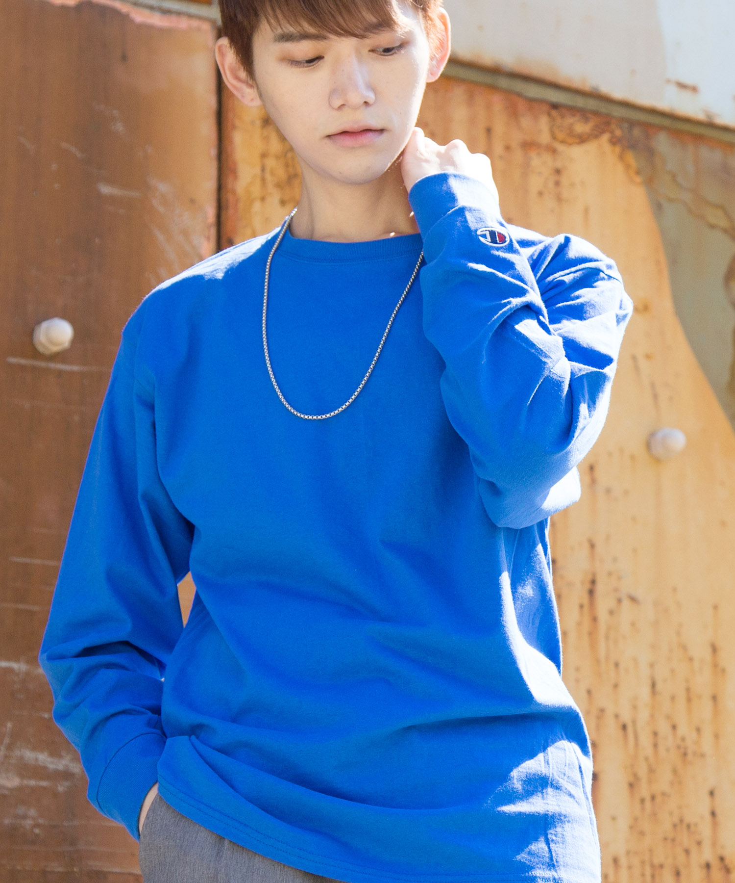 Champion Authentic T Shirts チャンピオン ビッグシルエット コットン Tシャツ 長袖 Basque Magenta Basque Magenta バスクマゼンタ 公式オンラインストア