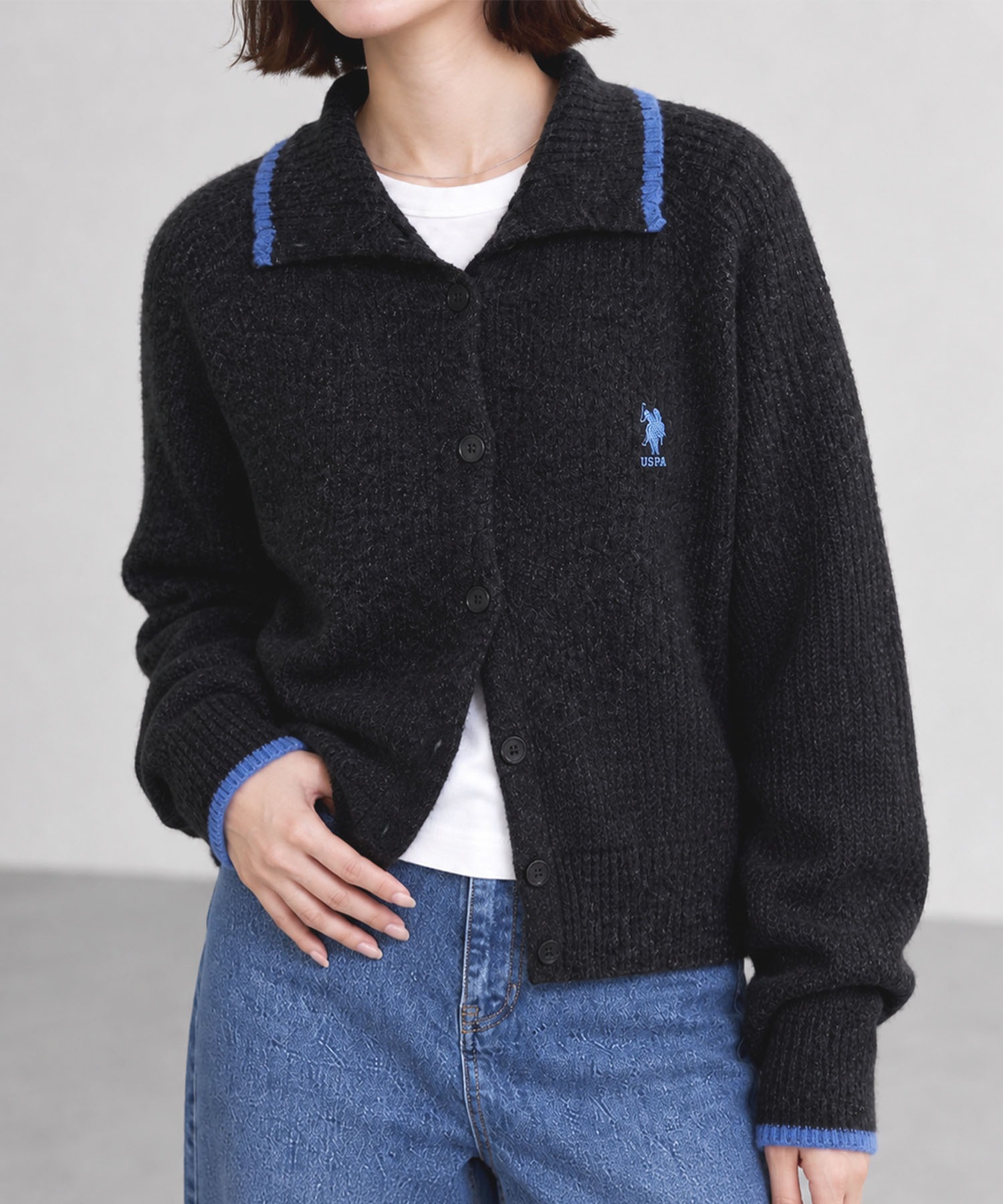 U.S. POLO ASSN./ユーエスポロアッスン 別注 ロゴ刺繍 配色ライン
