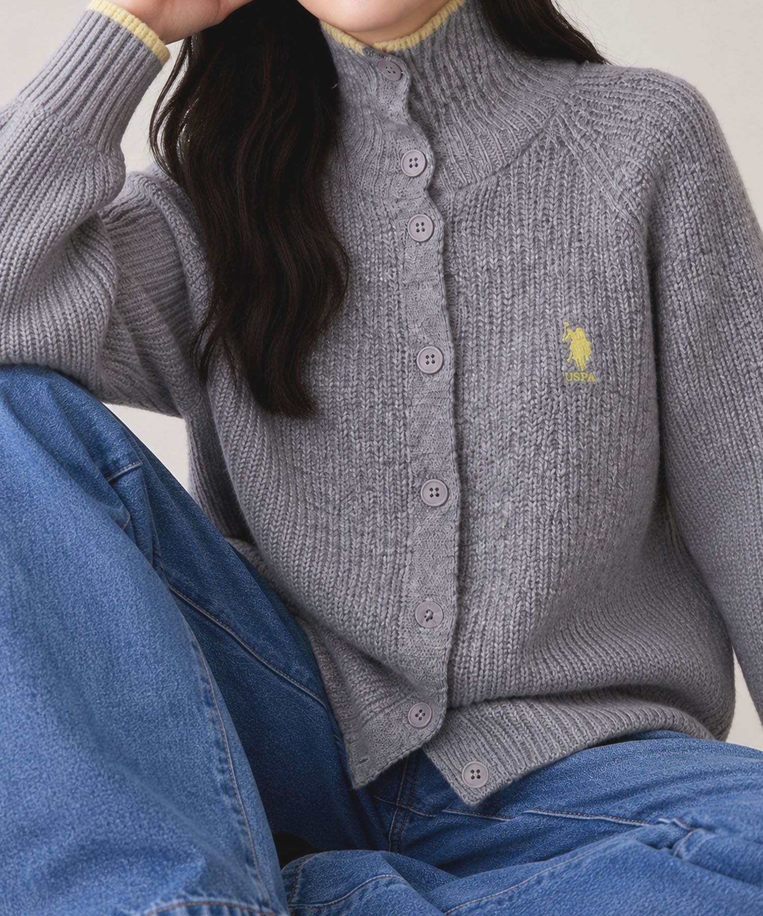 U.S. POLO ASSN./ユーエスポロアッスン 別注 ロゴ刺繍 配色ライン