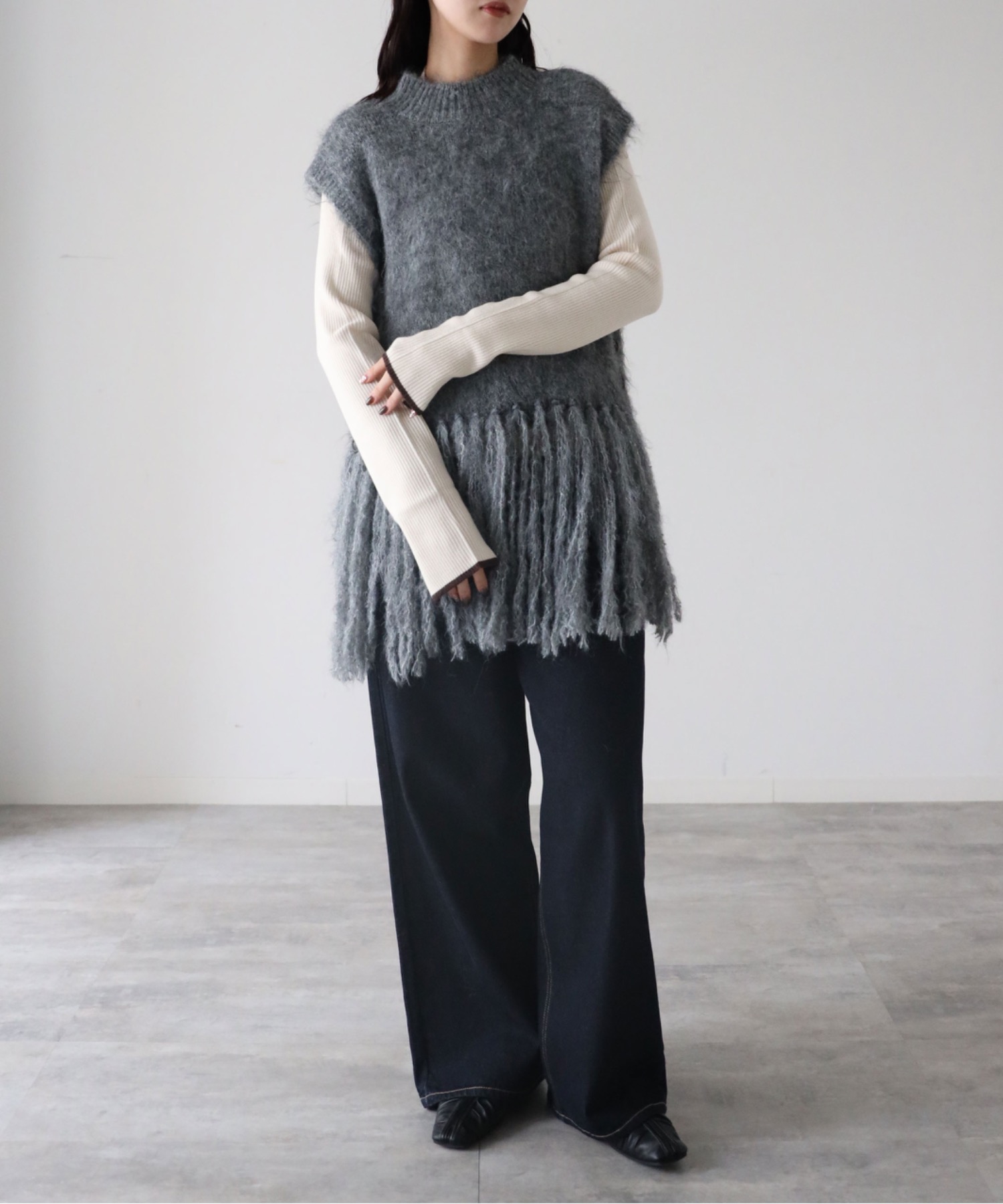 model：164cm. 着用サイズ：FREE