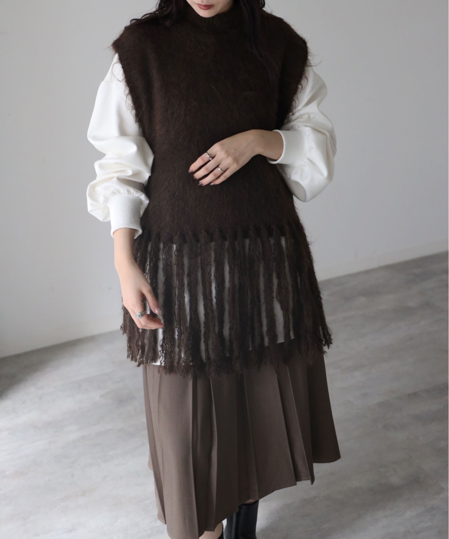 model：164cm. 着用サイズ：FREE