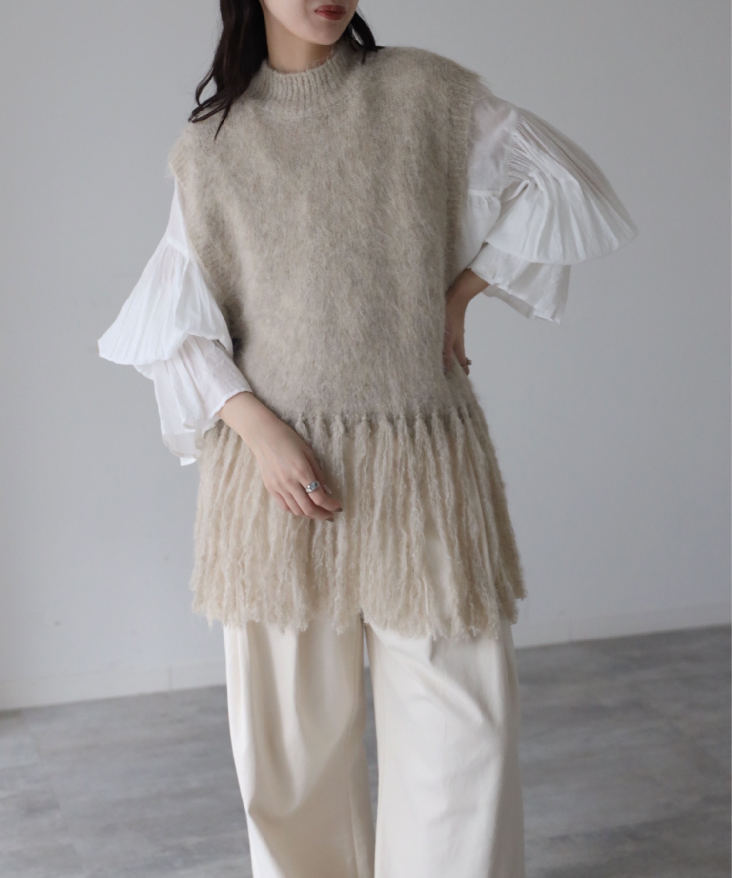 model：164cm. 着用サイズ：FREE