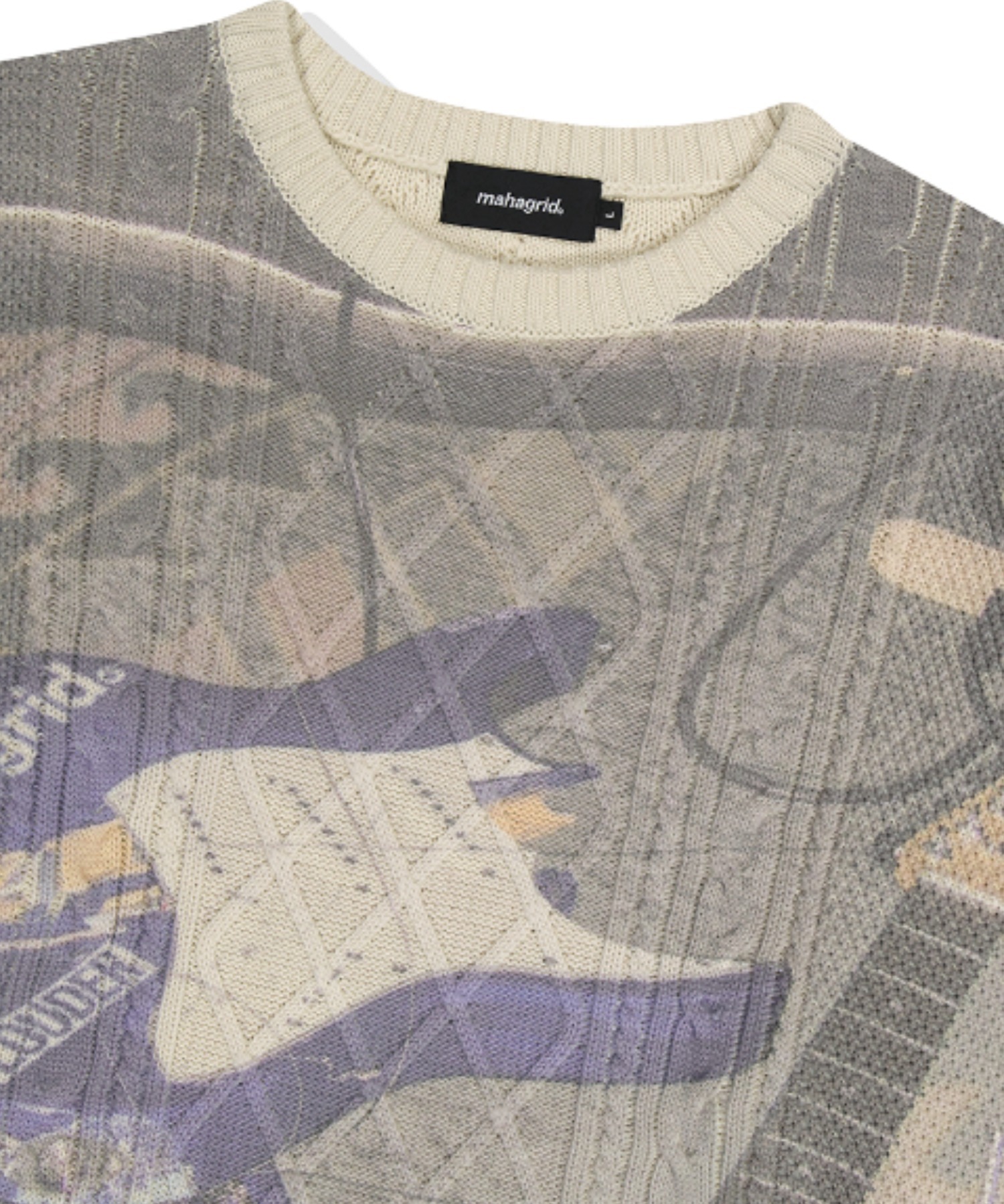 mahagrid/マハグリッド』BROKEN GUITAR CABLE KNIT SWEATER