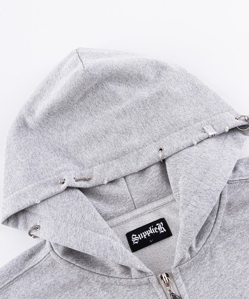 supplier ピアス　パーカー A'GEM/9 × .kom 『SUPPLIER/サプライヤー』 Pierced Tribal Cross Zip