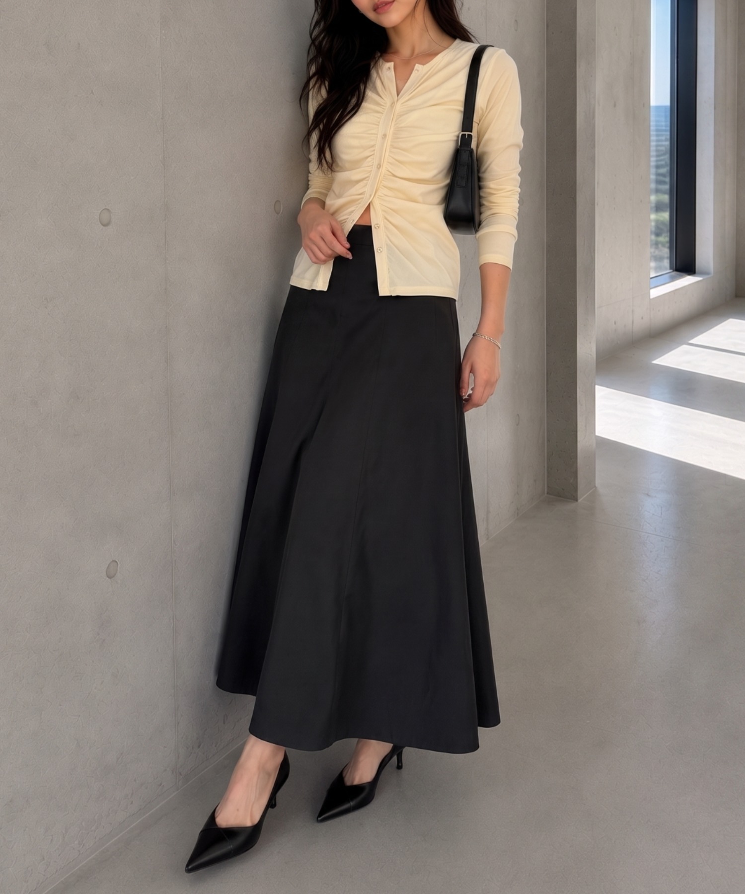 モデル身長：160cm 
着用サイズ：F