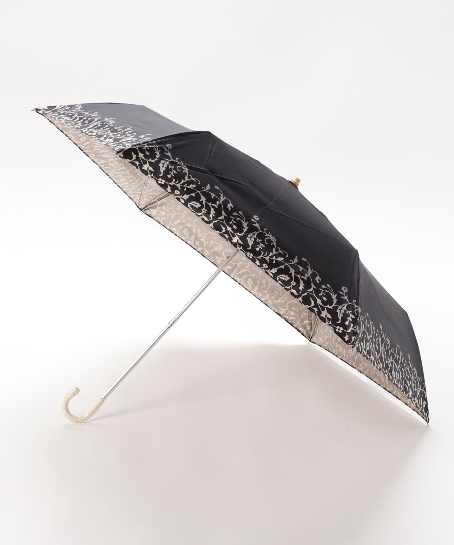 ウィズ Wiz 晴雨兼用 いよいよ人気ブランド 日傘 折りたたみ アラベスク柄 デニム