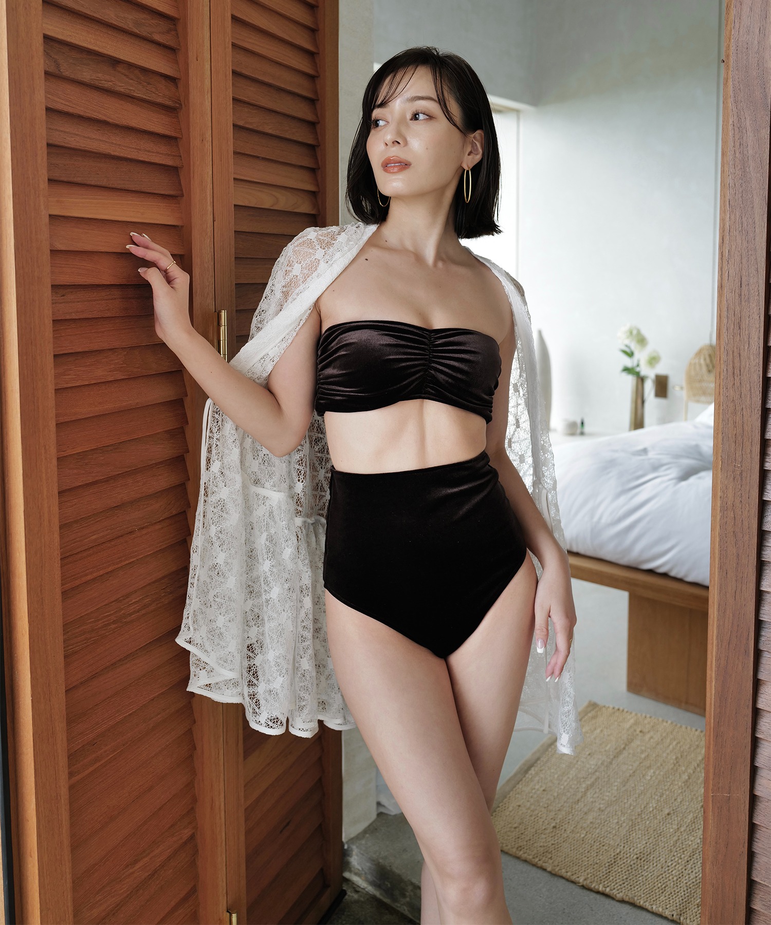 ベロアセパレートギャザースイムウエア 人気 水着 ベロアセパレート