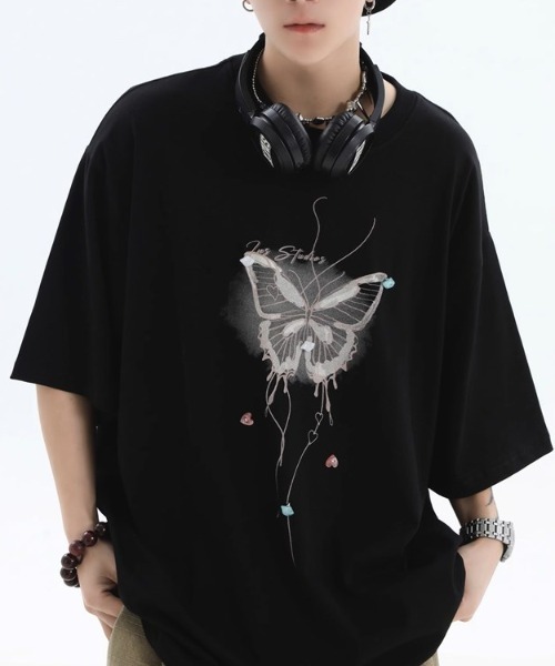 tシャツ A'GEM/9 × .kom 「INSstudios/インスステュディオス」蝶Tシャツ レディース メンズ A'GEM/9 × .kom 『INSstudios/インスステュディオス』蝶Tシャツ